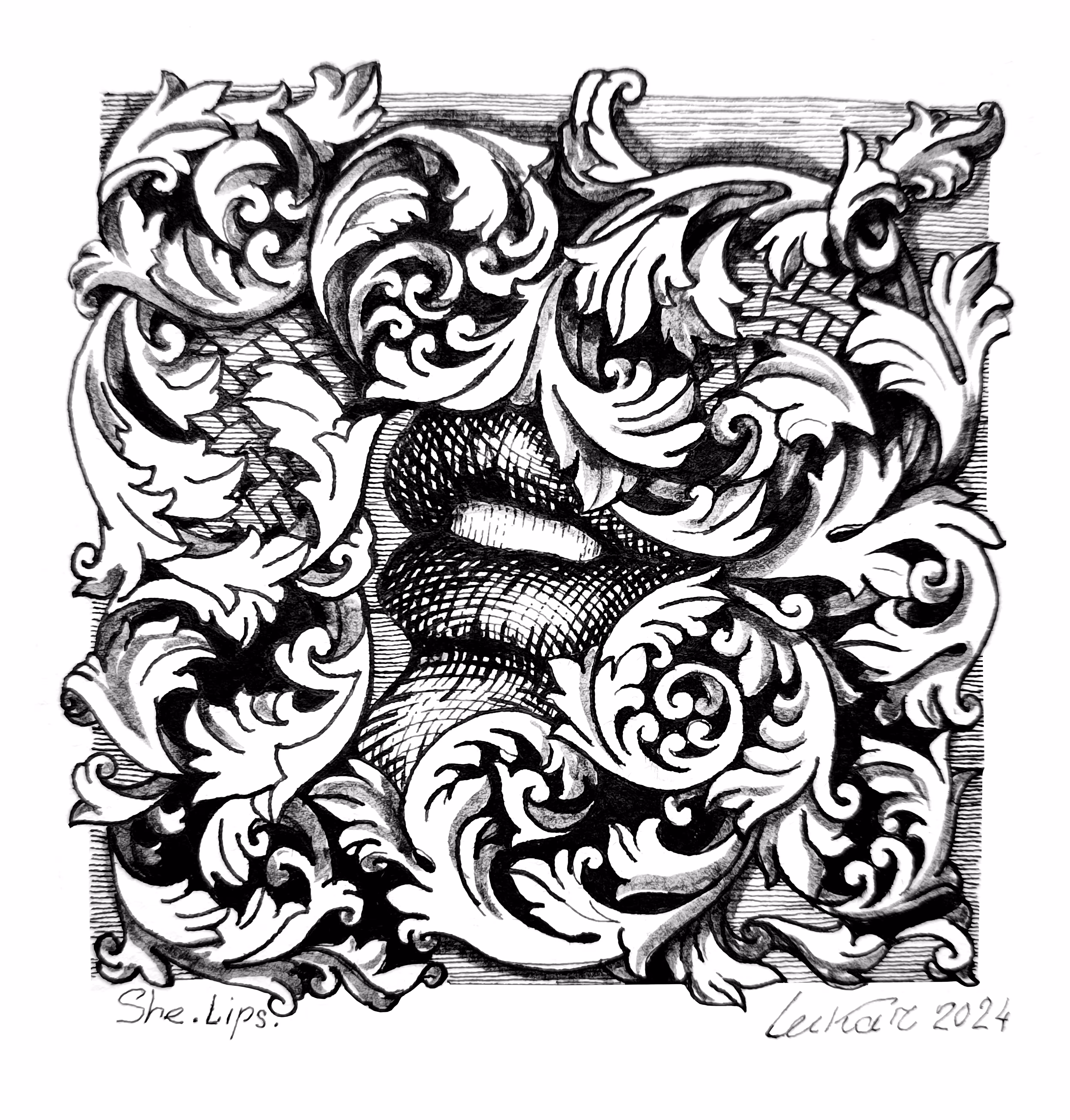 Black&White: Triptych "She.Lips."