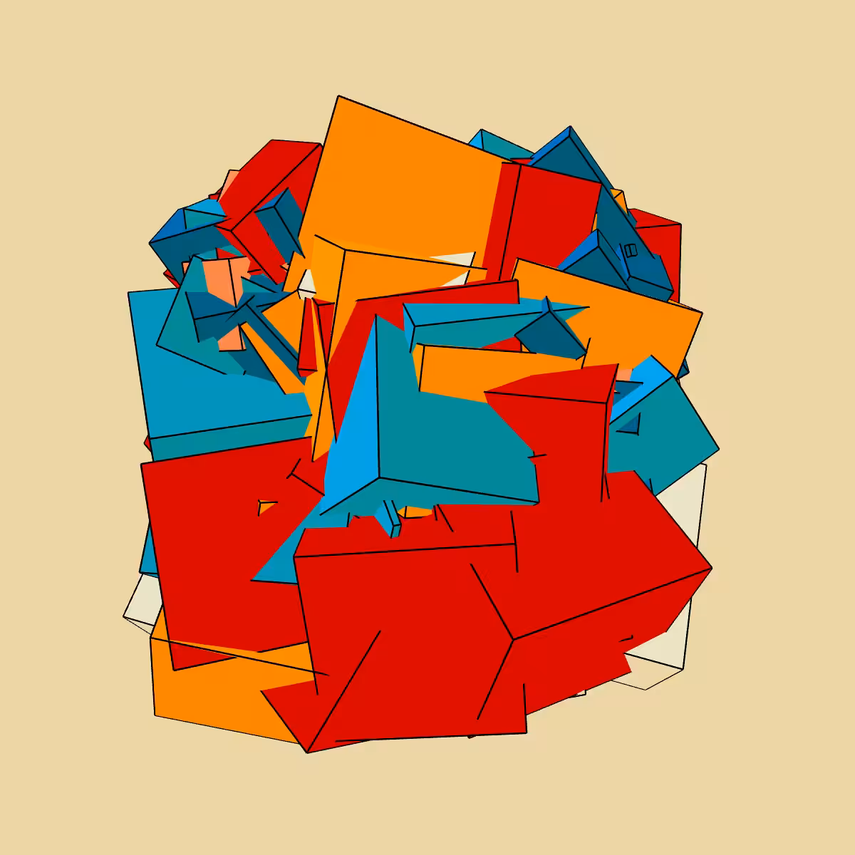 Asymmetric stacked boxes #8