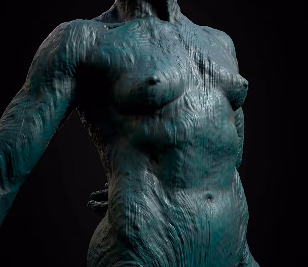 Torso in Green Clay