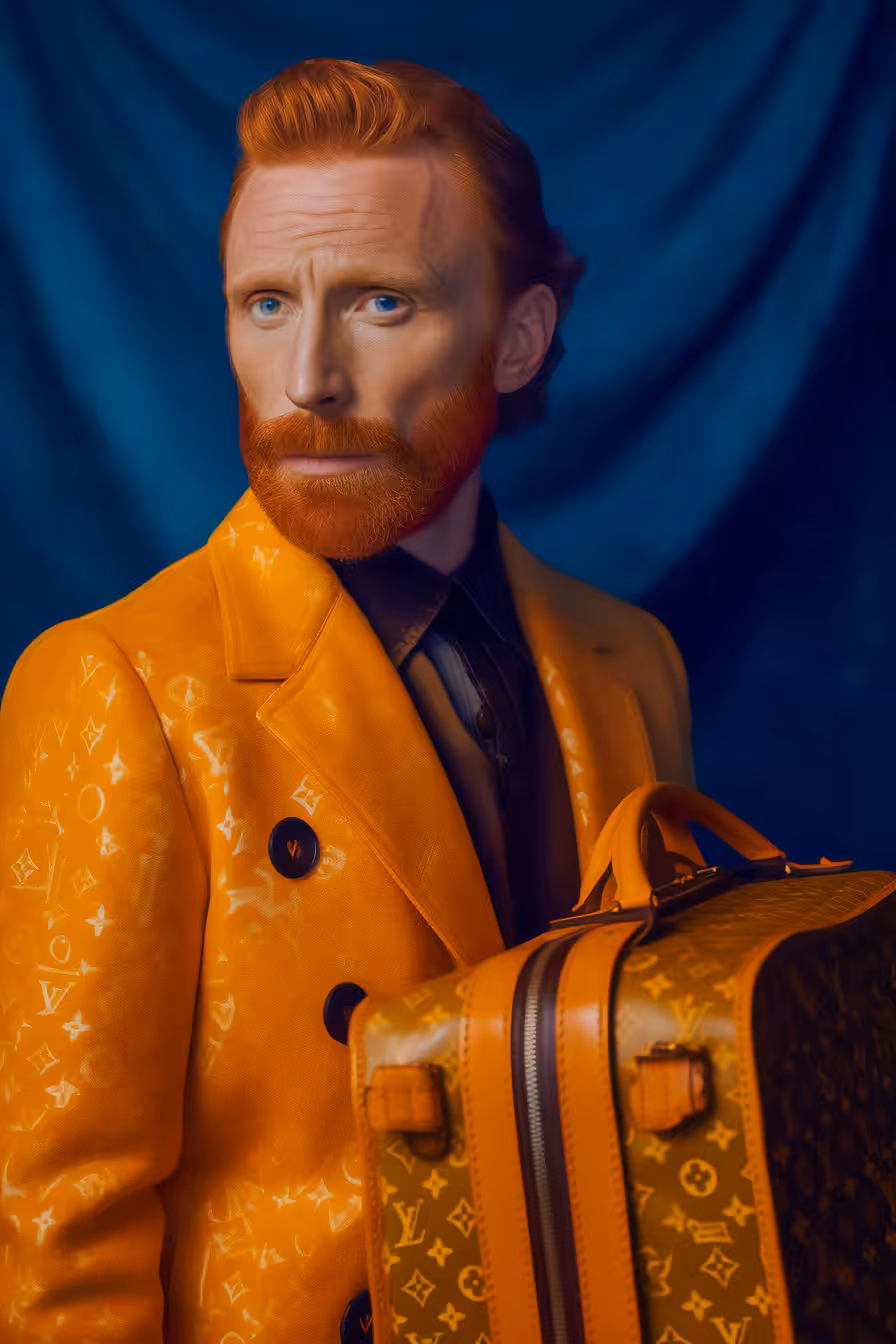 Portrait of Vincent Van Gogh in a Louis Vuitton ad