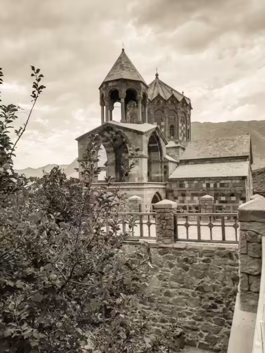 black & white: Saint stepanos monastery