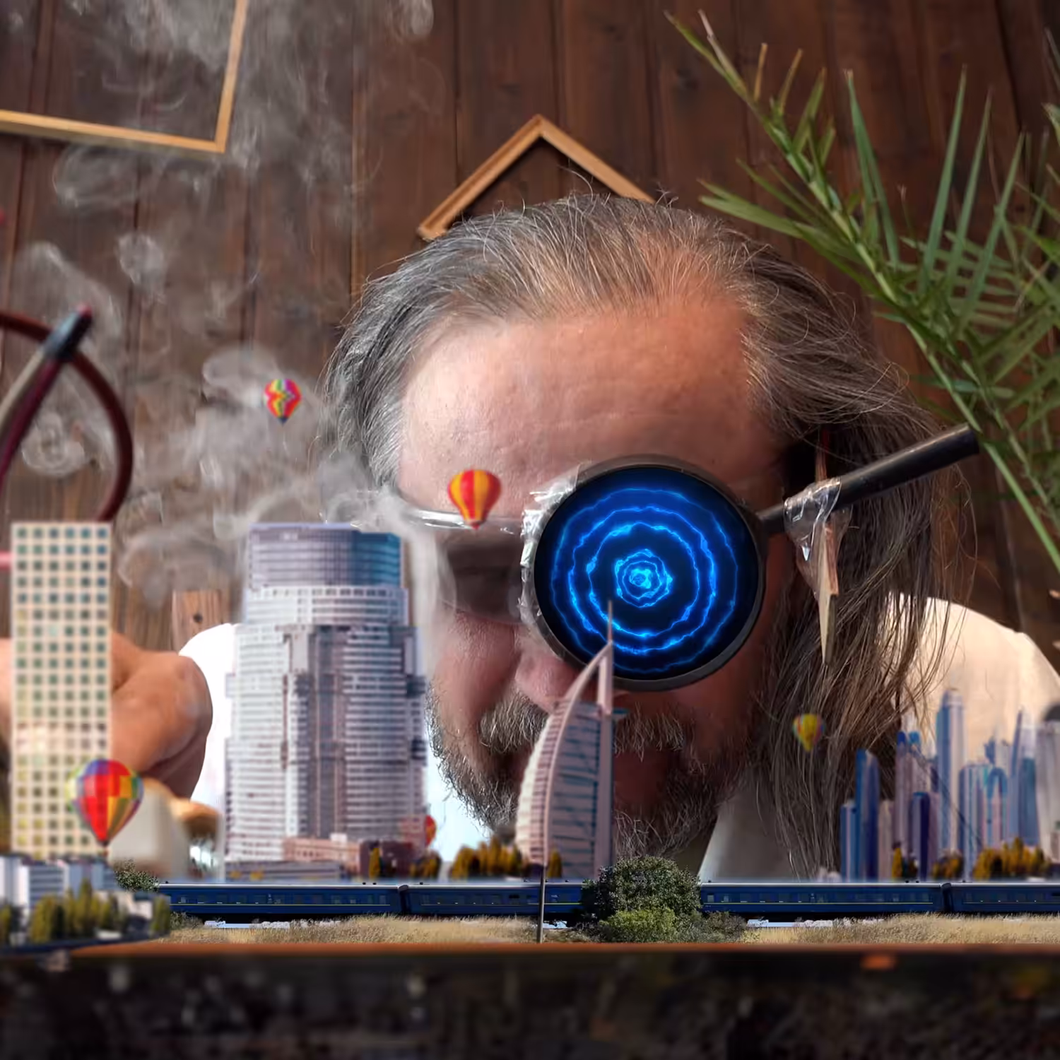 Crazy man in city