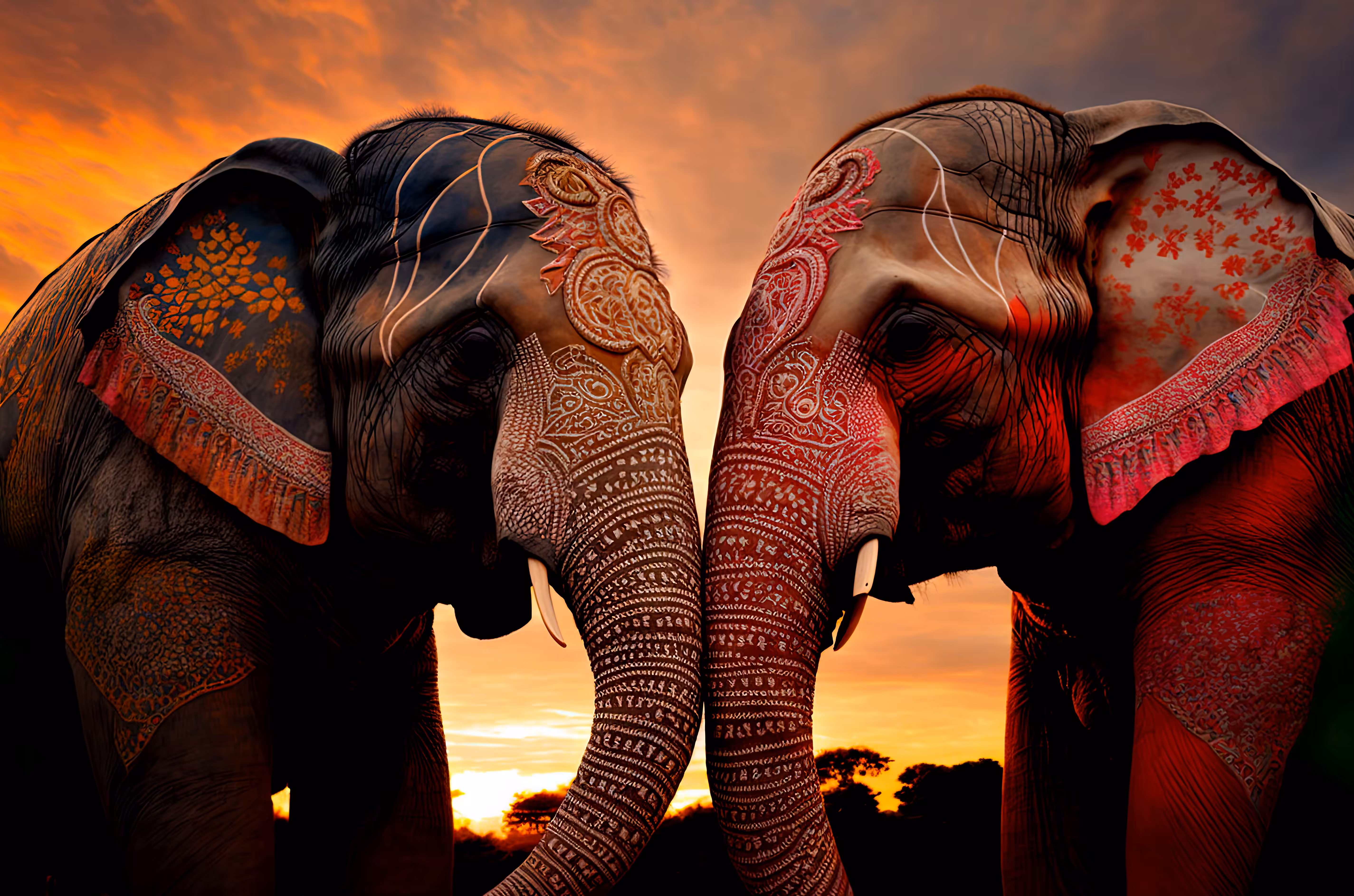 Everlasting Love Between Indian Elephants