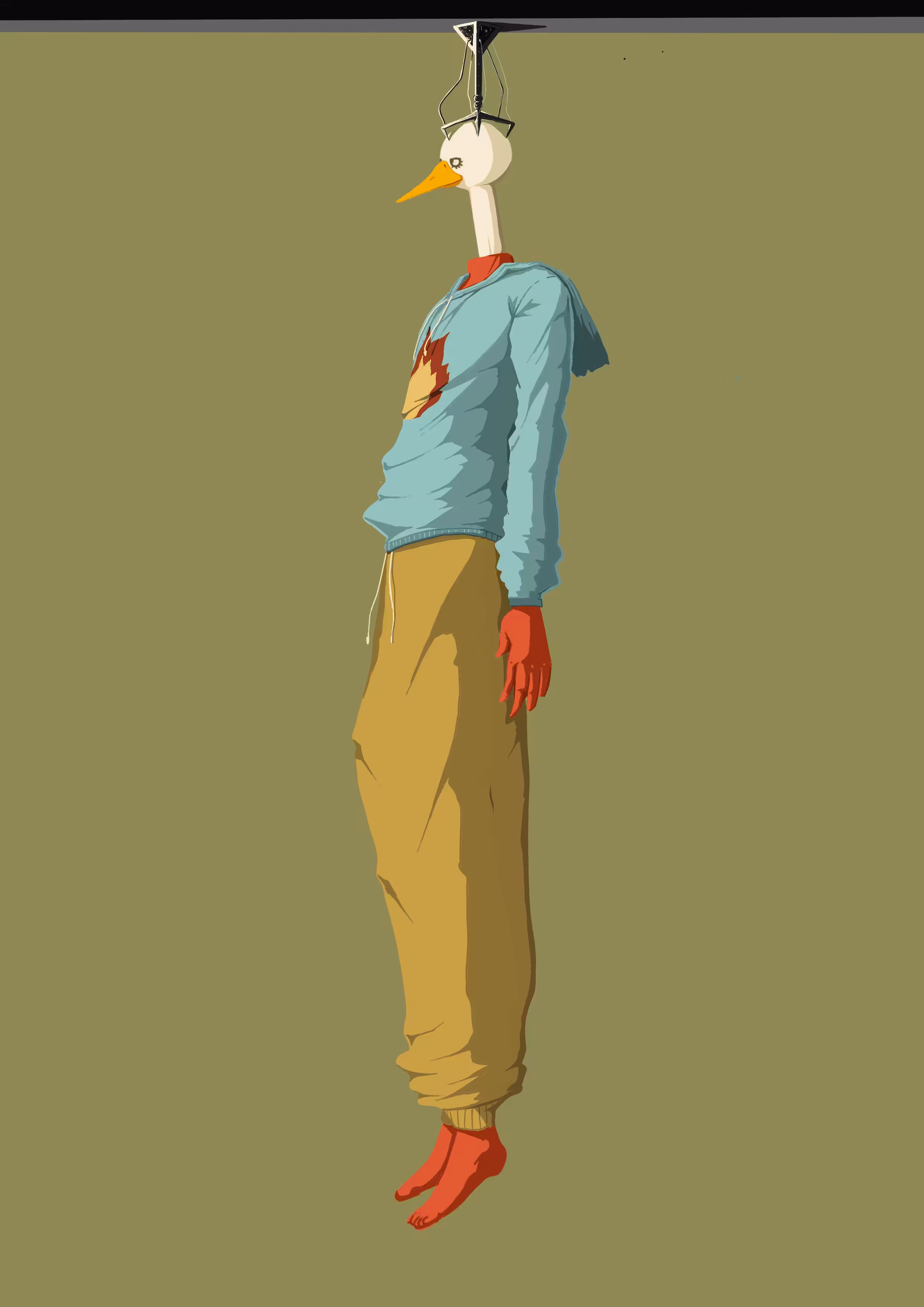 duck wearing a fire shirt #18