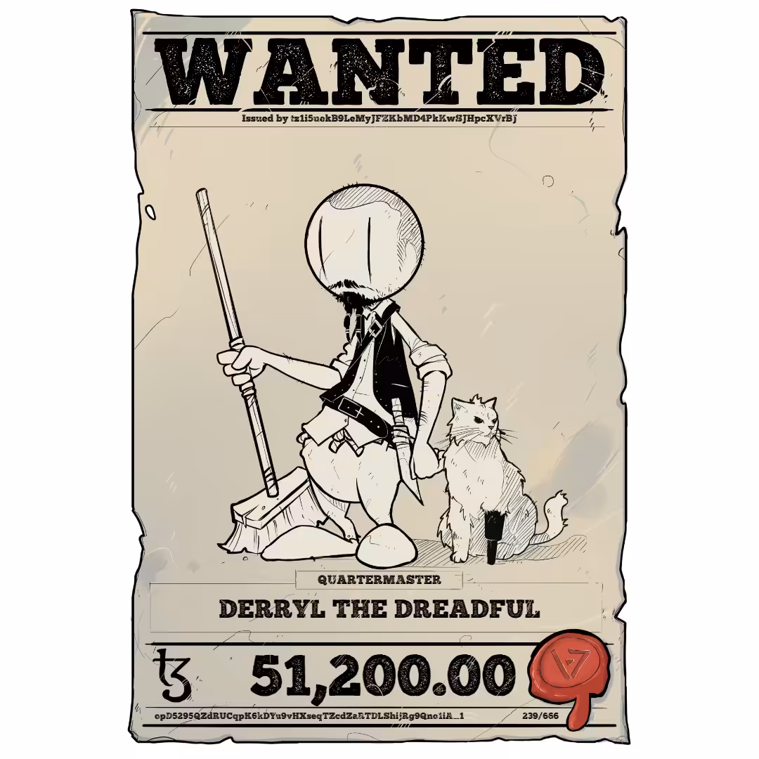 DERRYL THE DREADFUL | TEZOS PIRATE 239/666