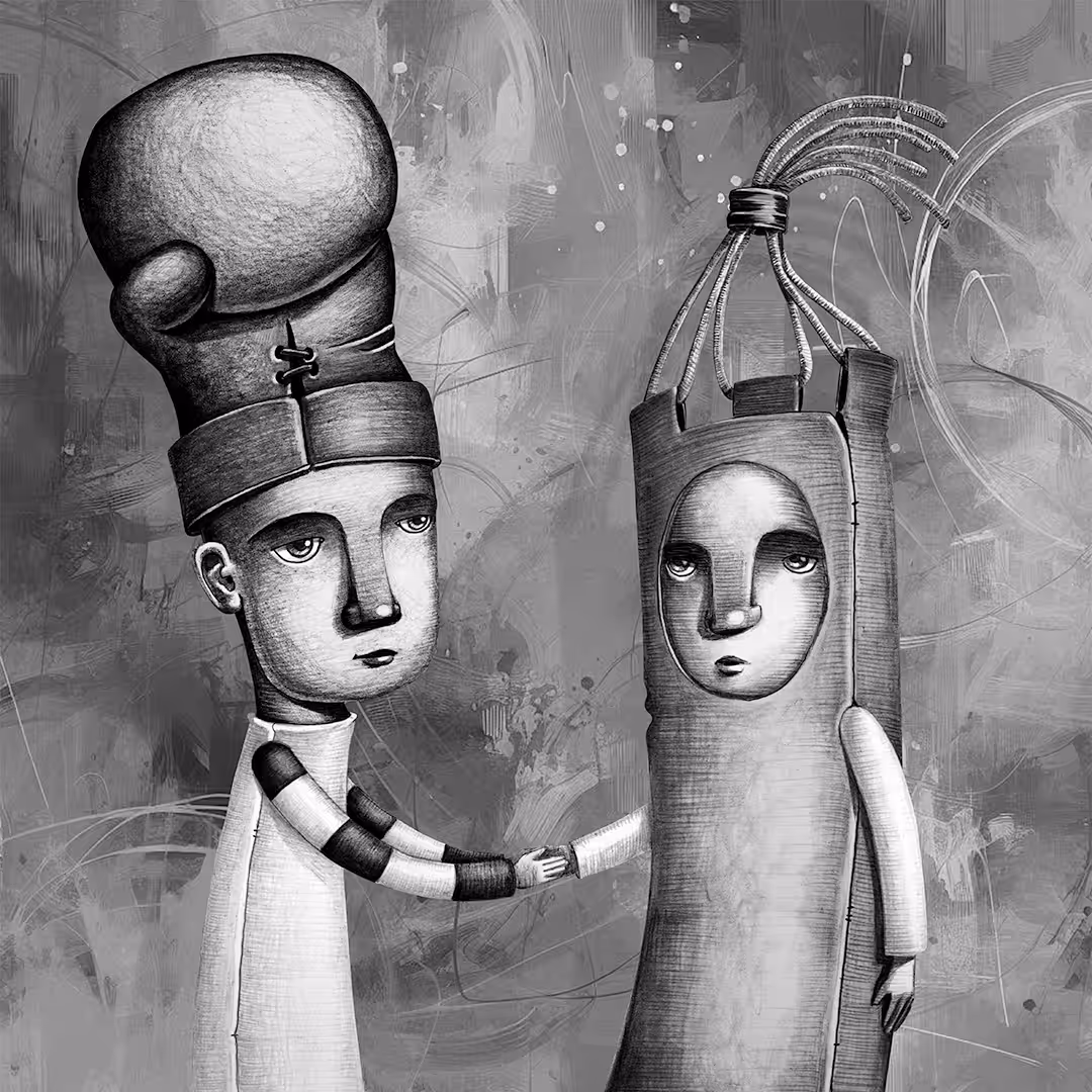 GLOVE HEAD grayscale