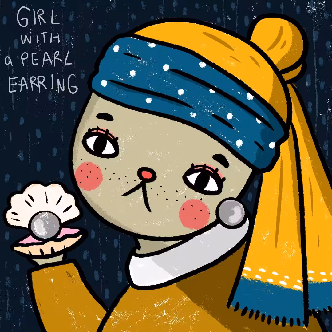 Kat Girl with a Pearl Earring