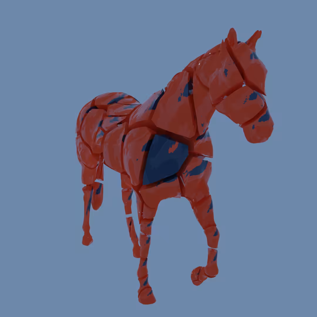 3d Horse Fractured