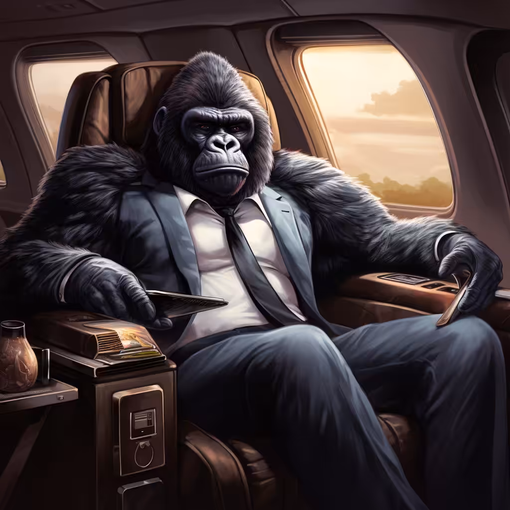 GORILLA IN HIS AIRPLANE 