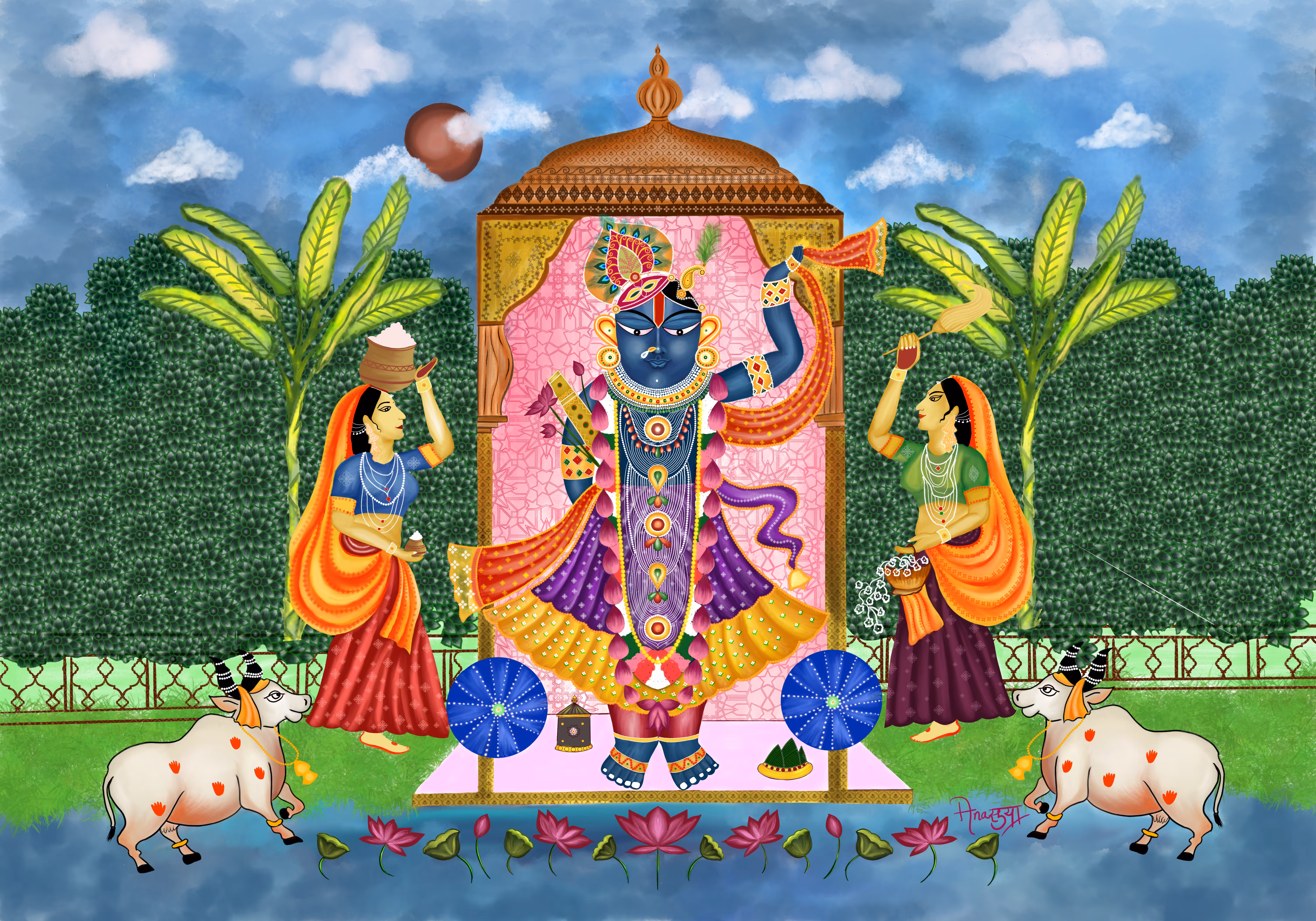 Shreenathji with Gopis – A Divine Celebration of Devotion