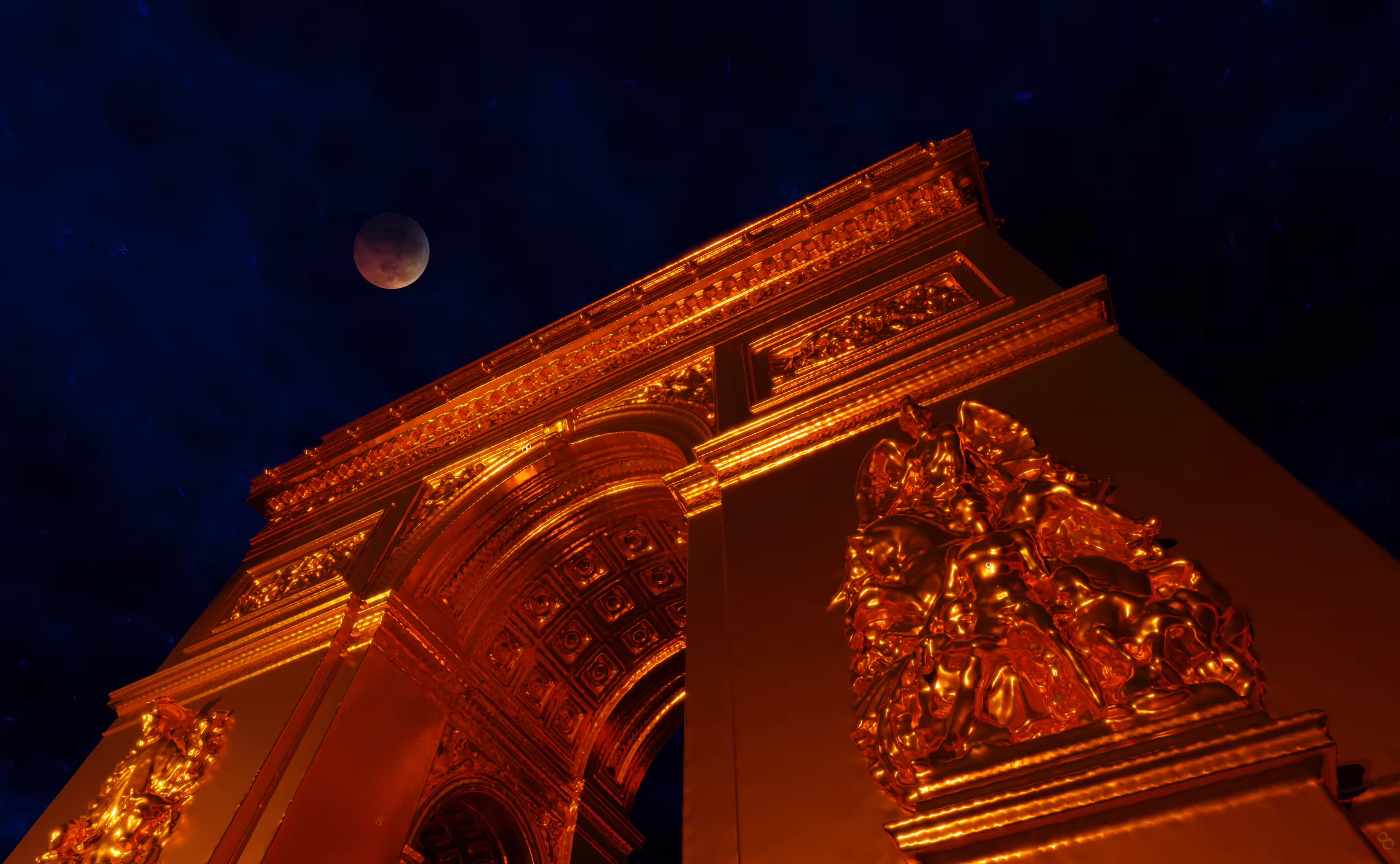 ORO II: Arc de Triomphe under a full moon