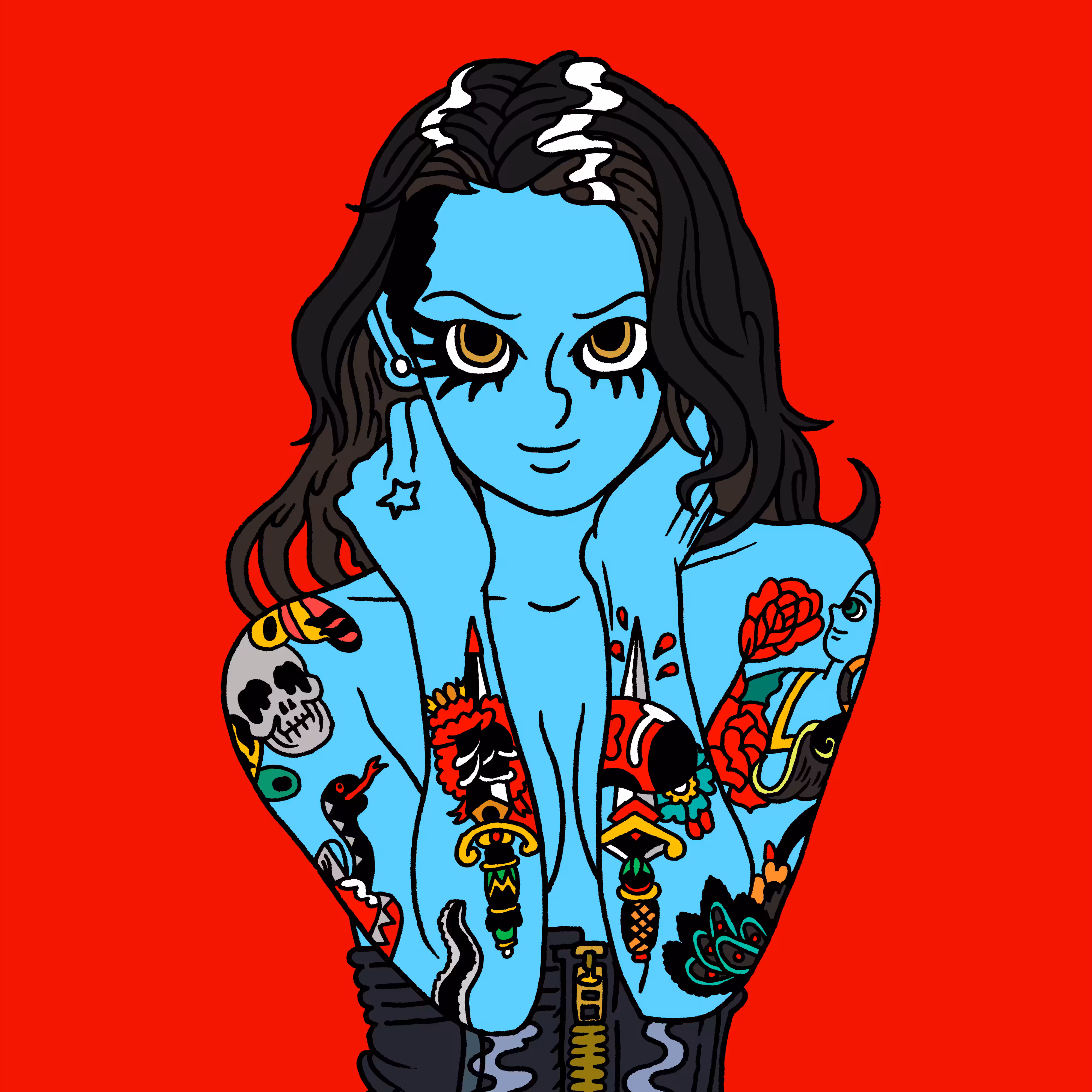 Oldschool tattoo girl