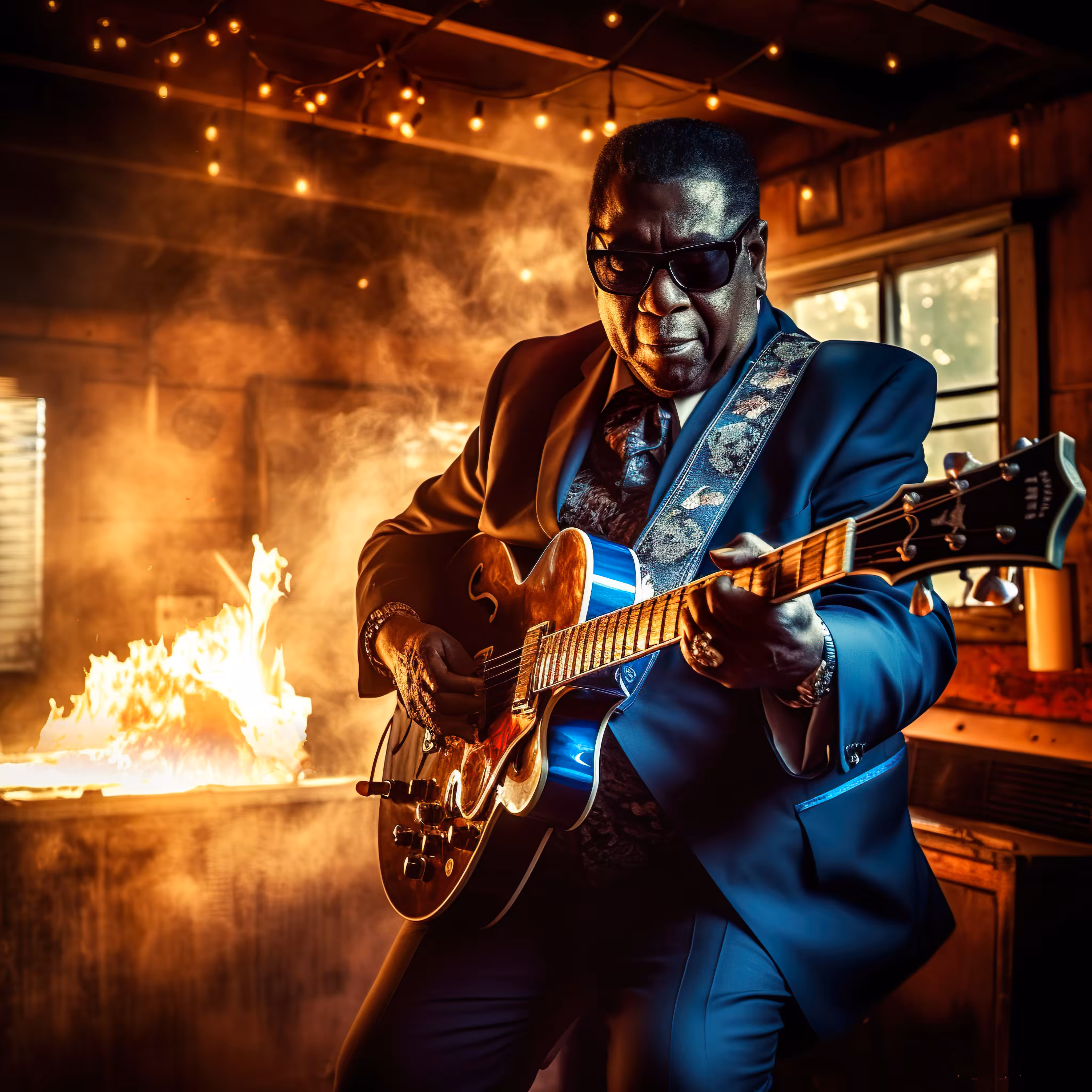 blues guitarist portrait