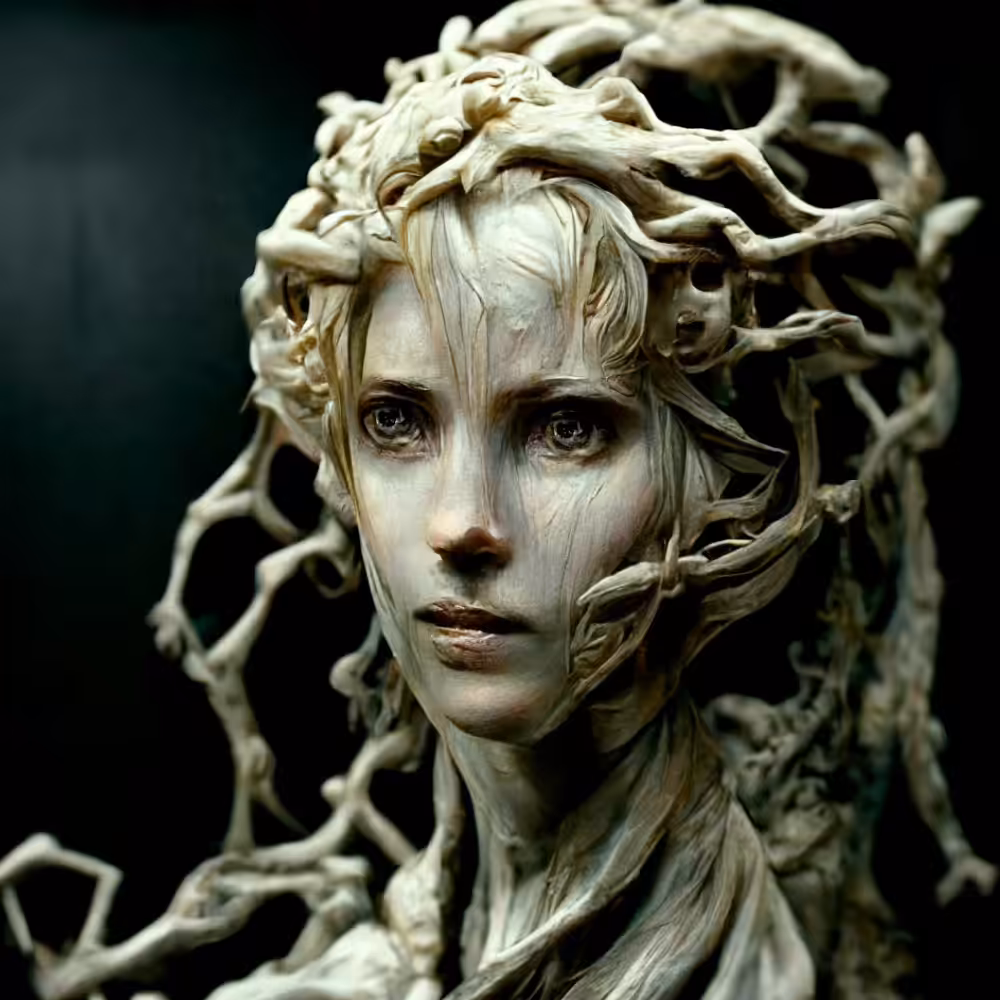 / Daphne turned into tree bark /