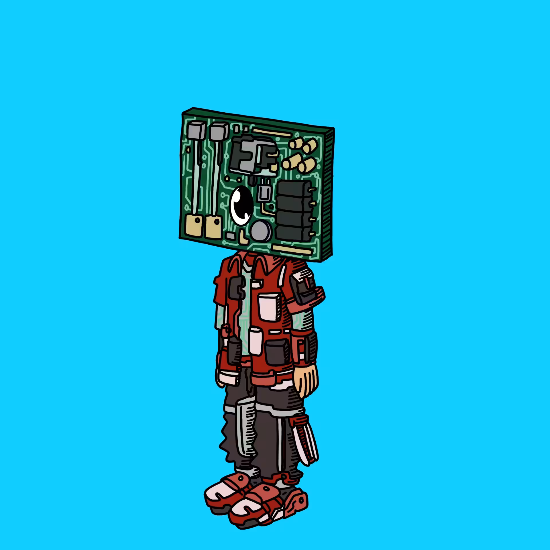 Electronicsengineer one eyed guy #00304