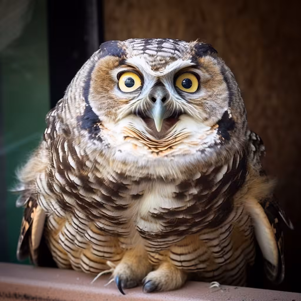 Fat owl in shock