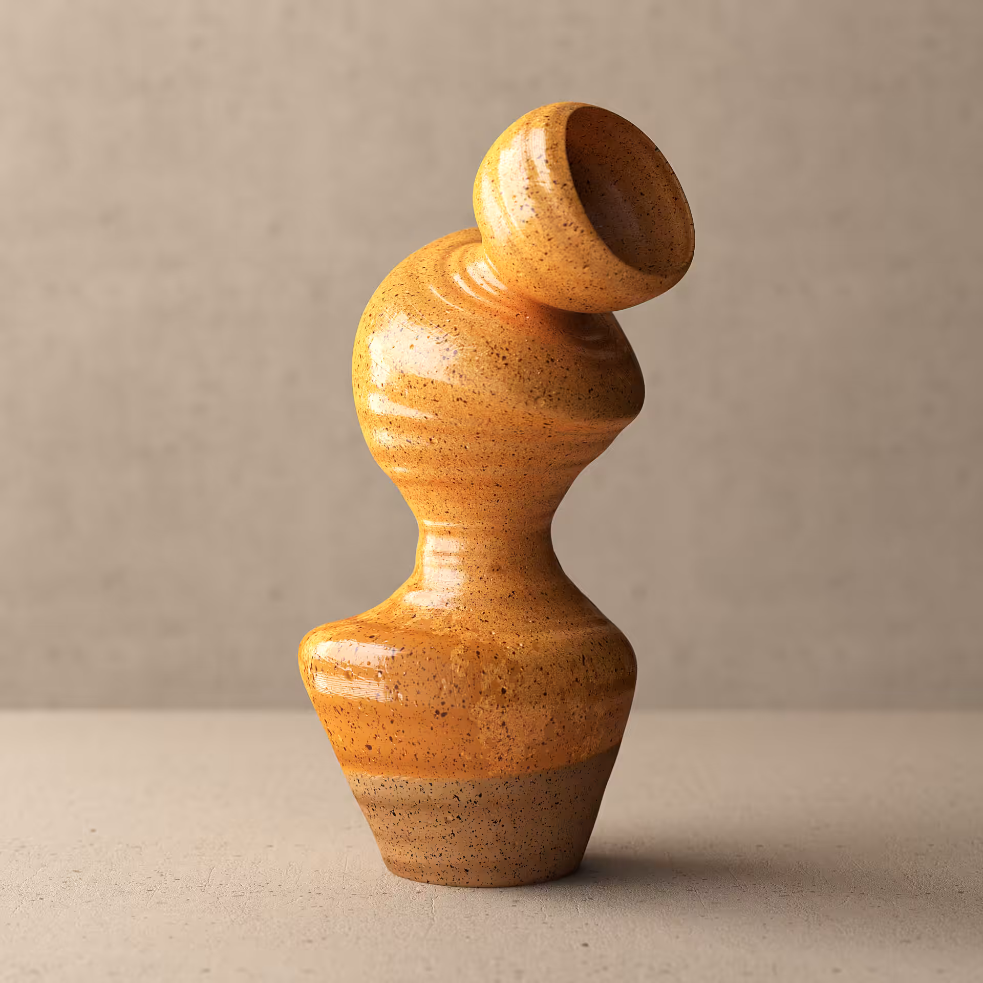 Digital Ceramics | Curvy Vase | Honey