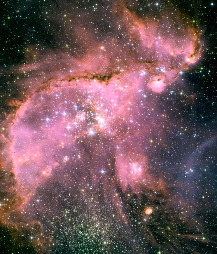 Young stars sculpt gas with powerful outflows