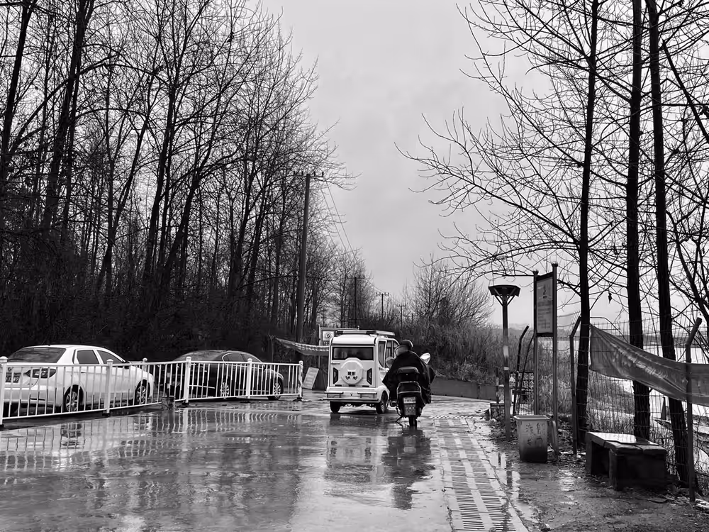 A rainy day at a small dock of my hometown