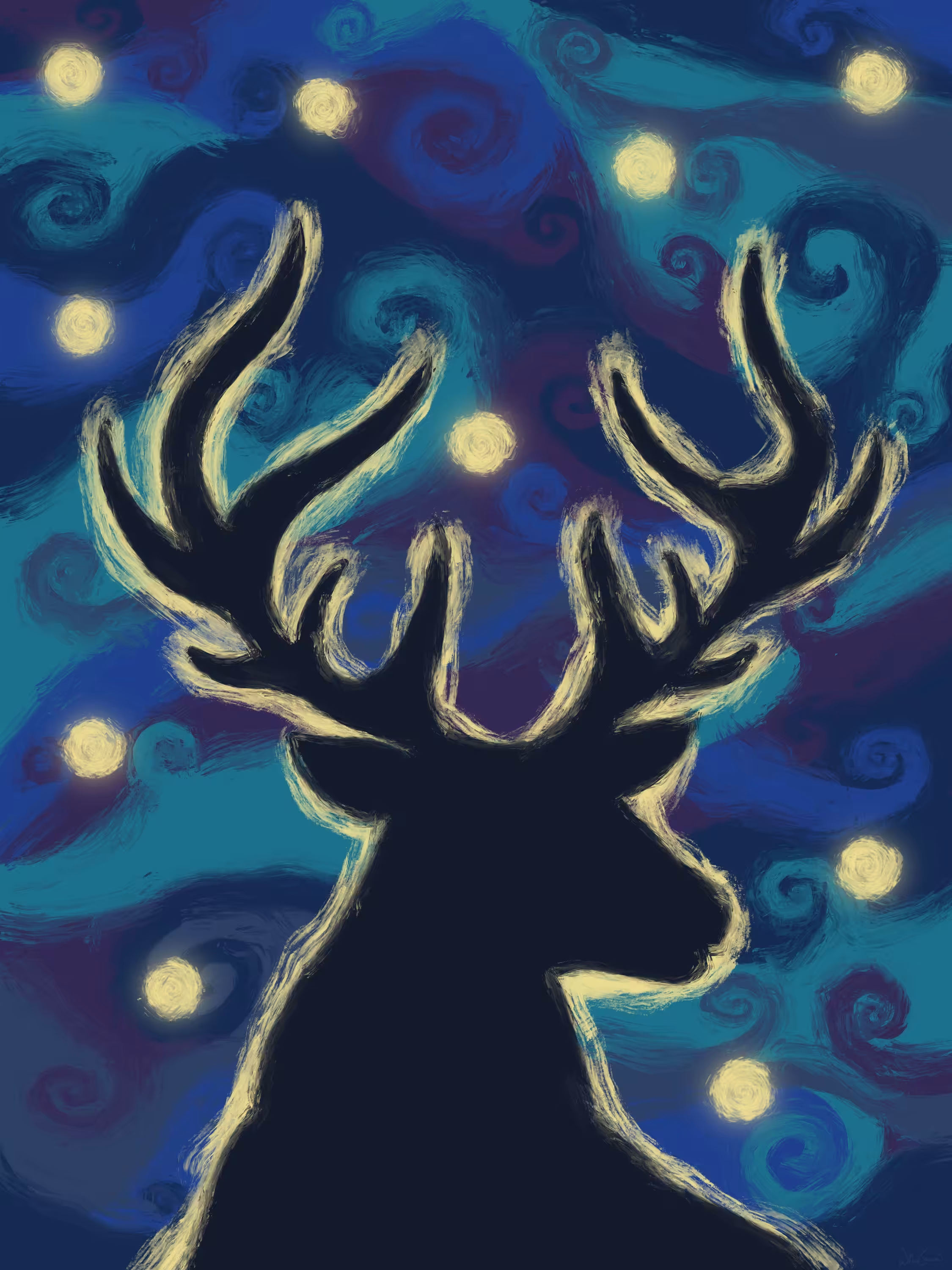 Deer In Star Lights