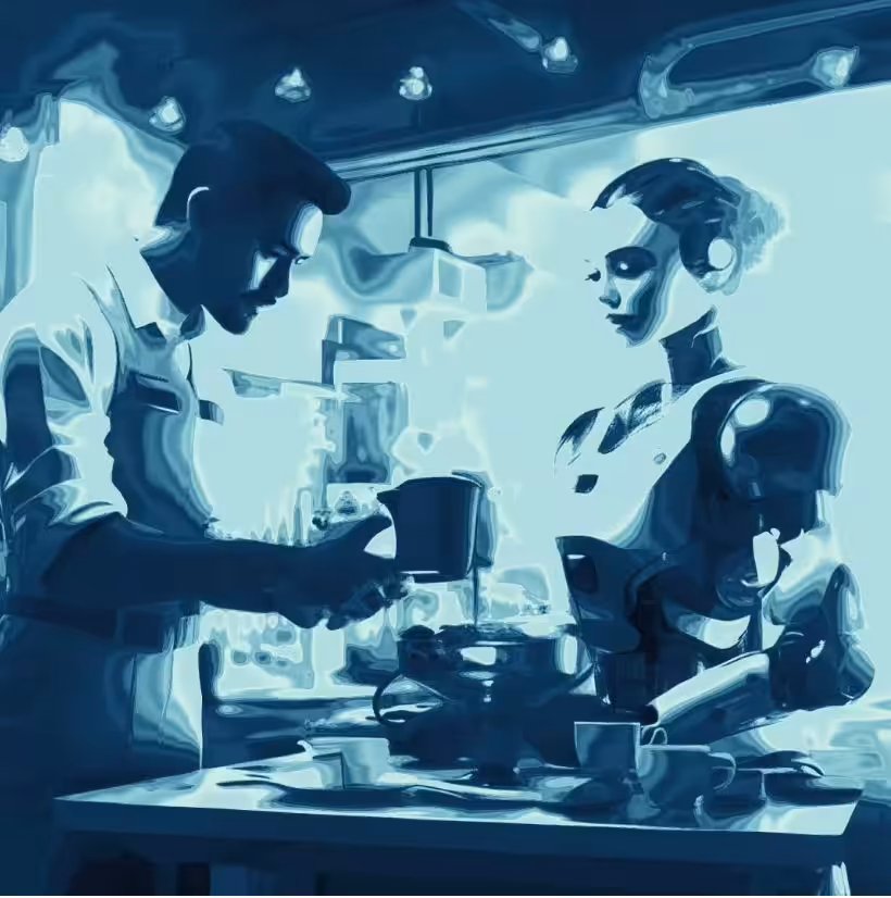 Baristas, Bots, & Espresso (Cobalt Blue Variant)