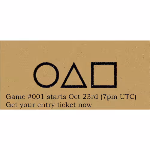 Squid game cards: Invitation to game #001