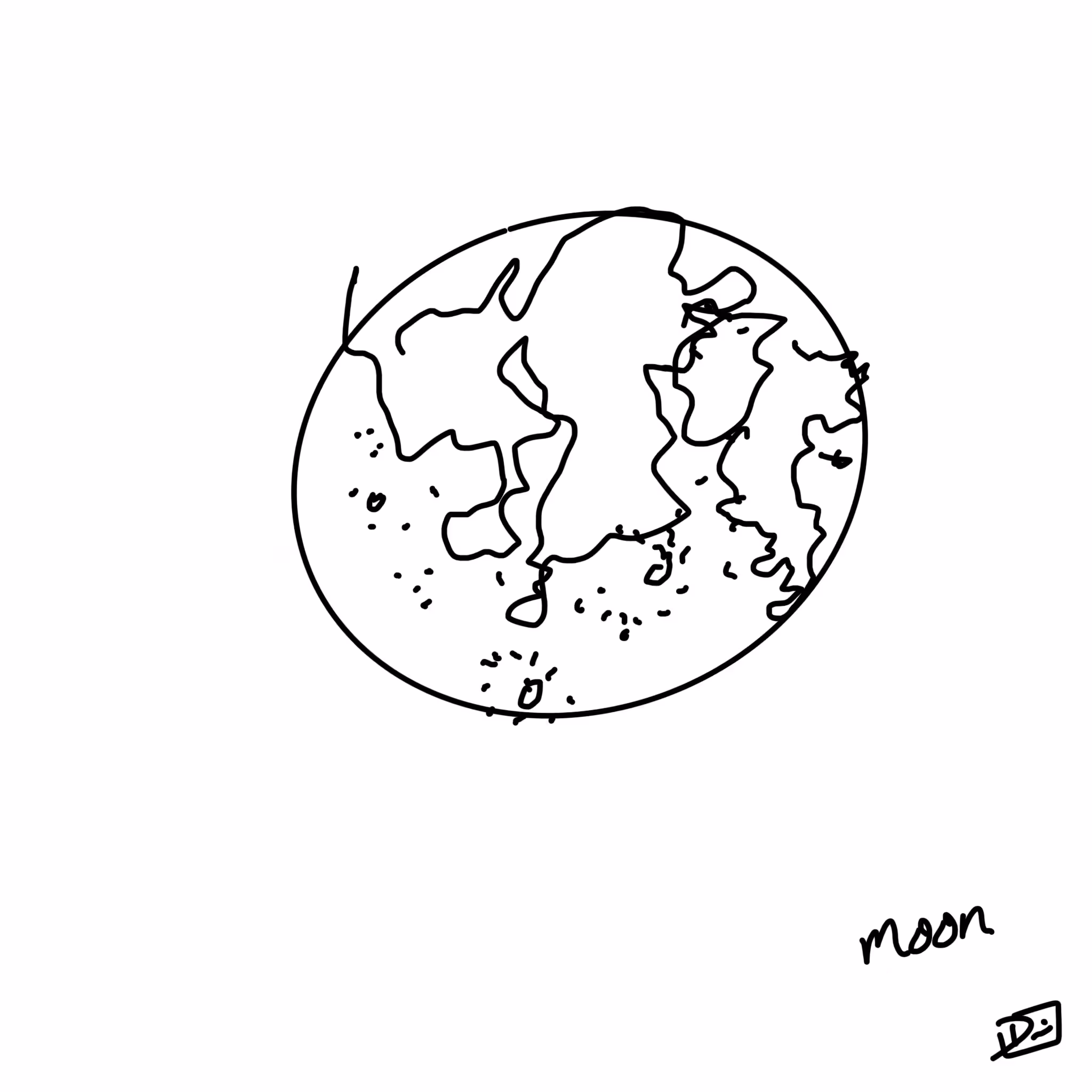 Day 18: Moon #Inktober