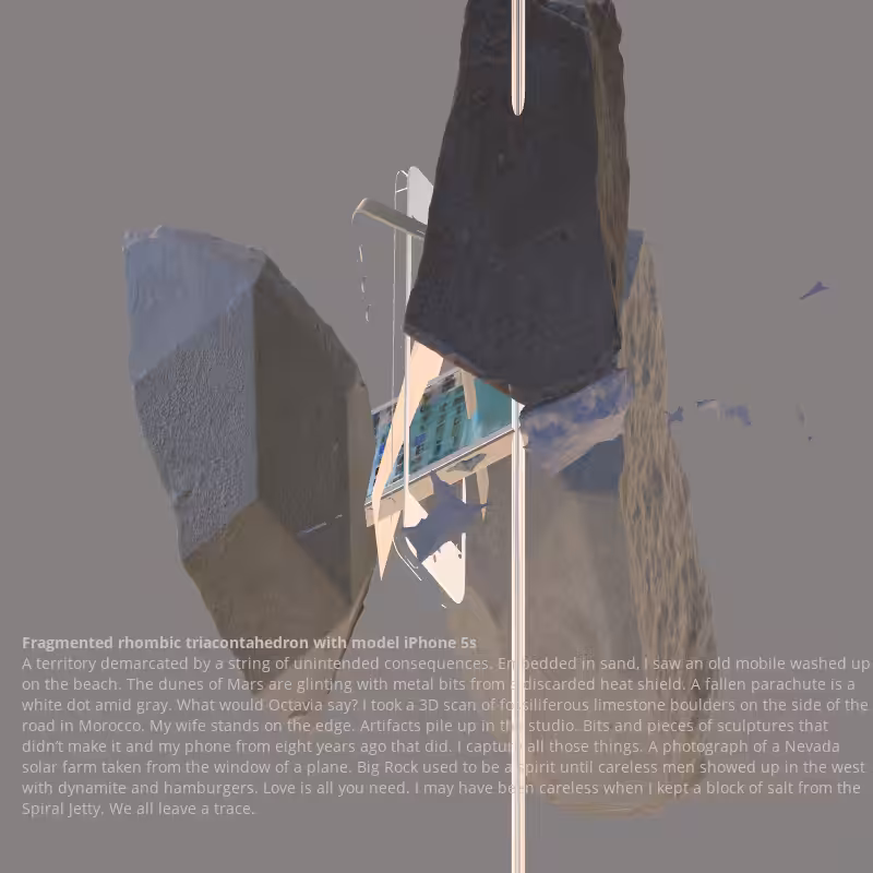 Fragmented triacontahedron with iPhone 5s #2