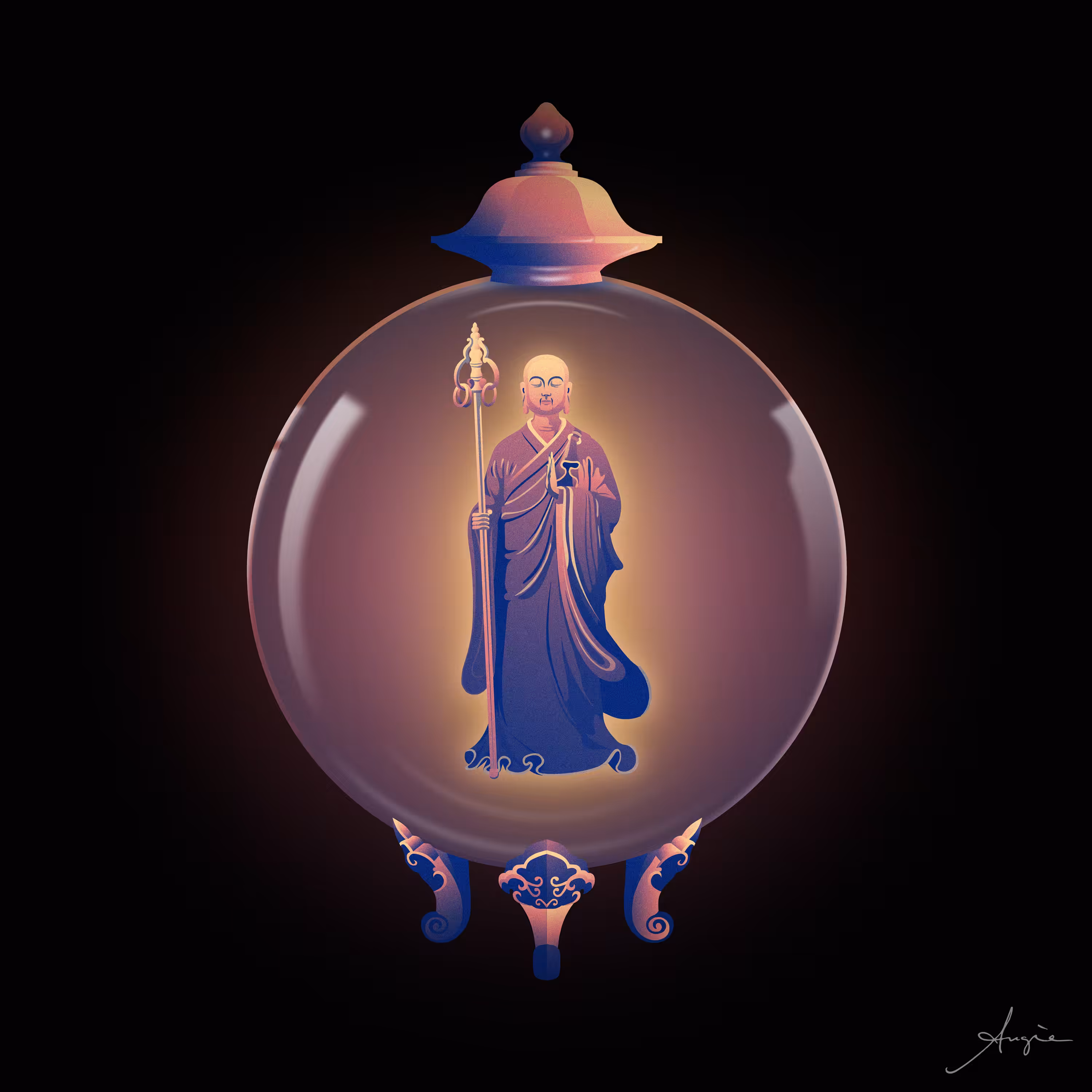 Buddha In A Globe