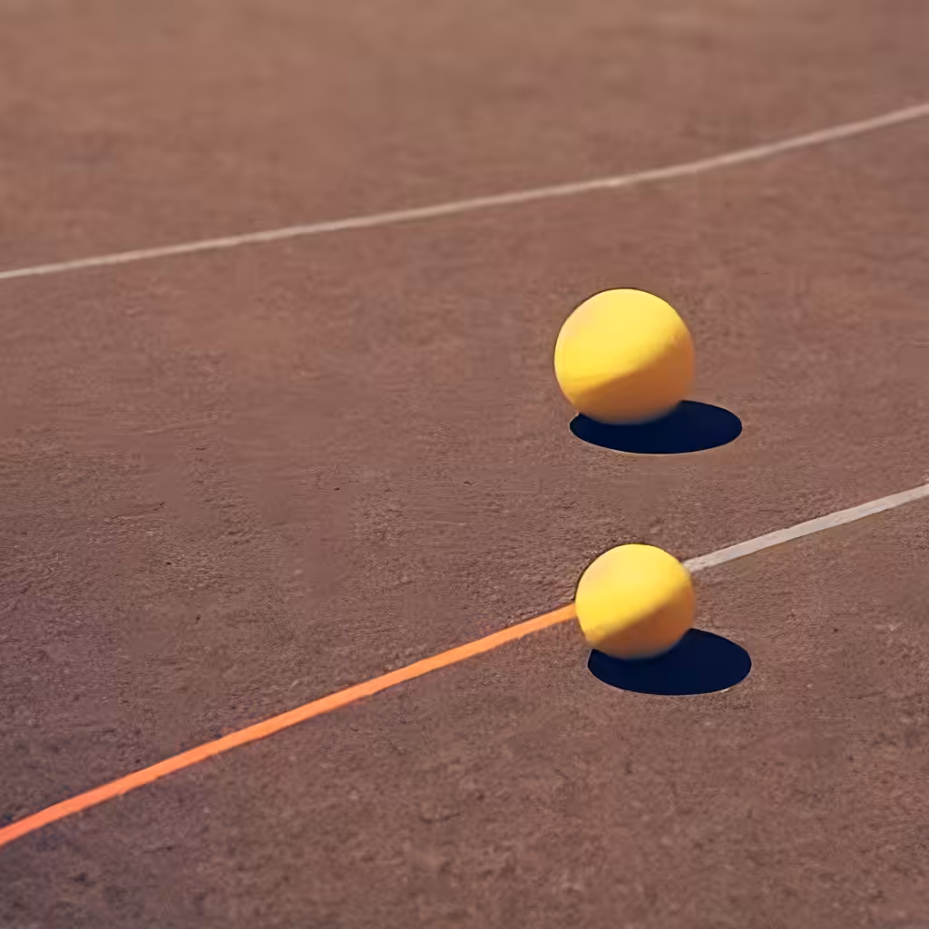 "three balls thrown in the air to get a straight line" attempt #14