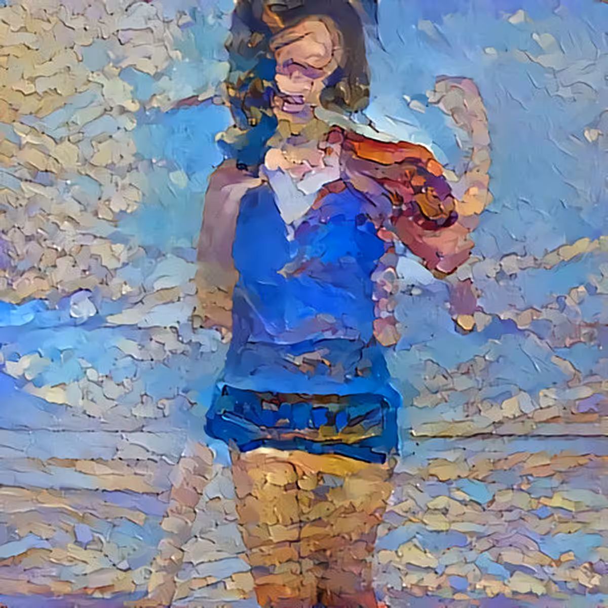 Female figure by the sea