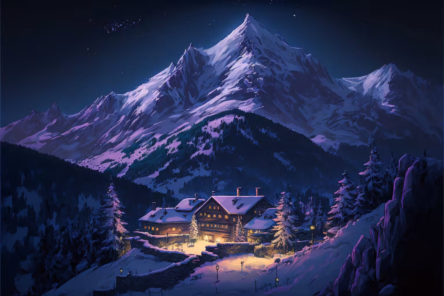 Night in the Alps
