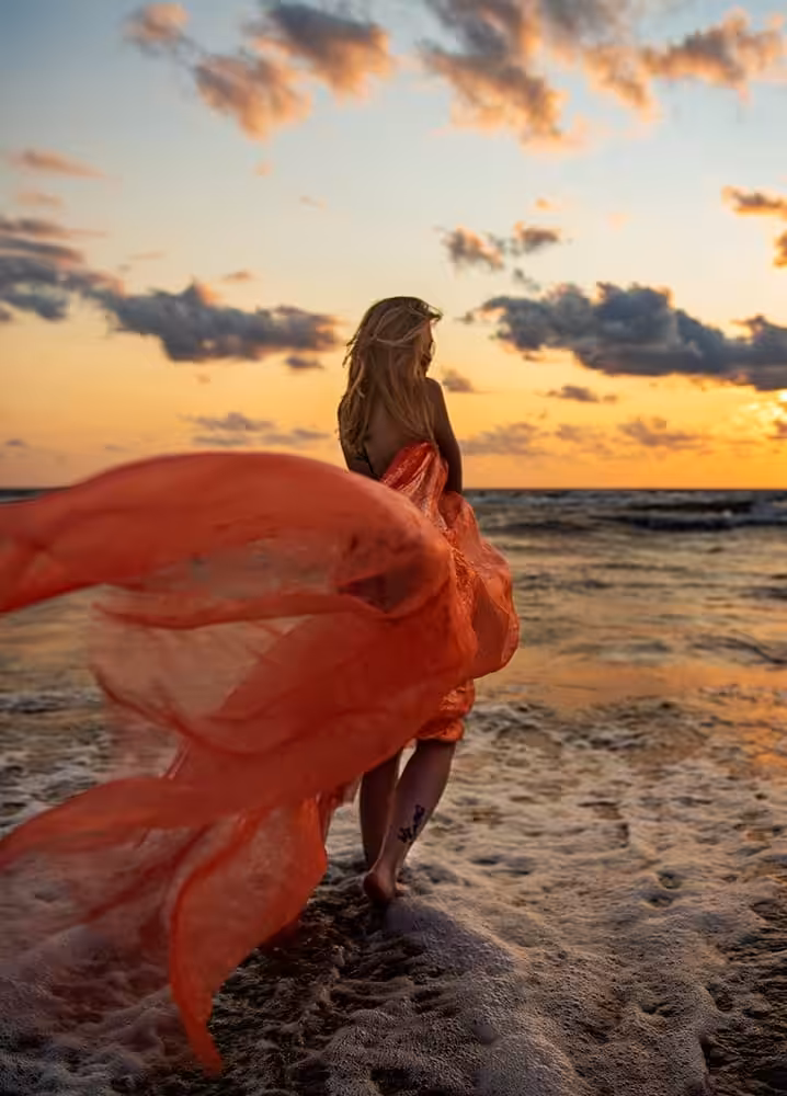 Sunset footsteps