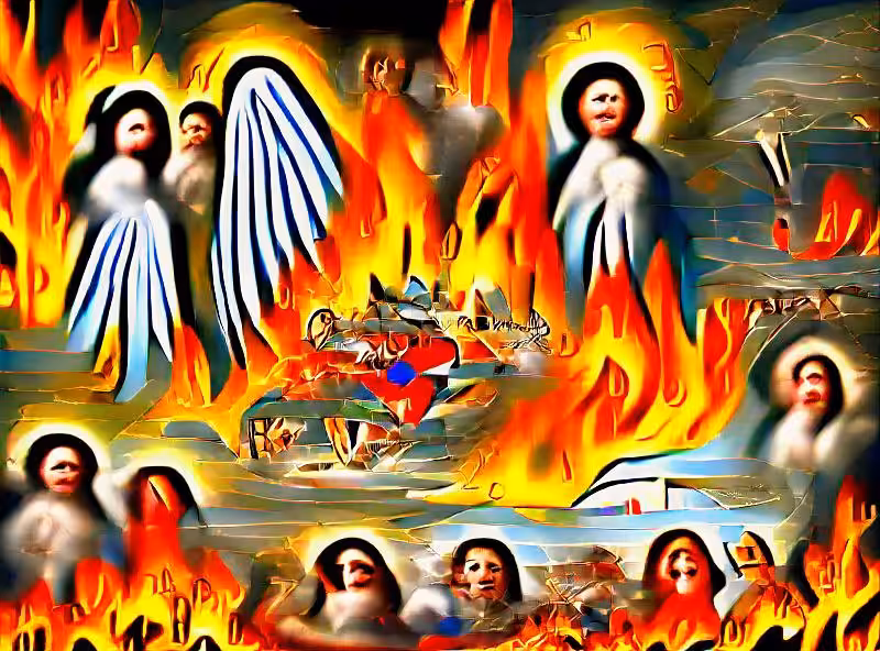 Abraham's First Works: John’s Revelation of heaven as hell and the devil are destroyed by holy fire and biblical angels
