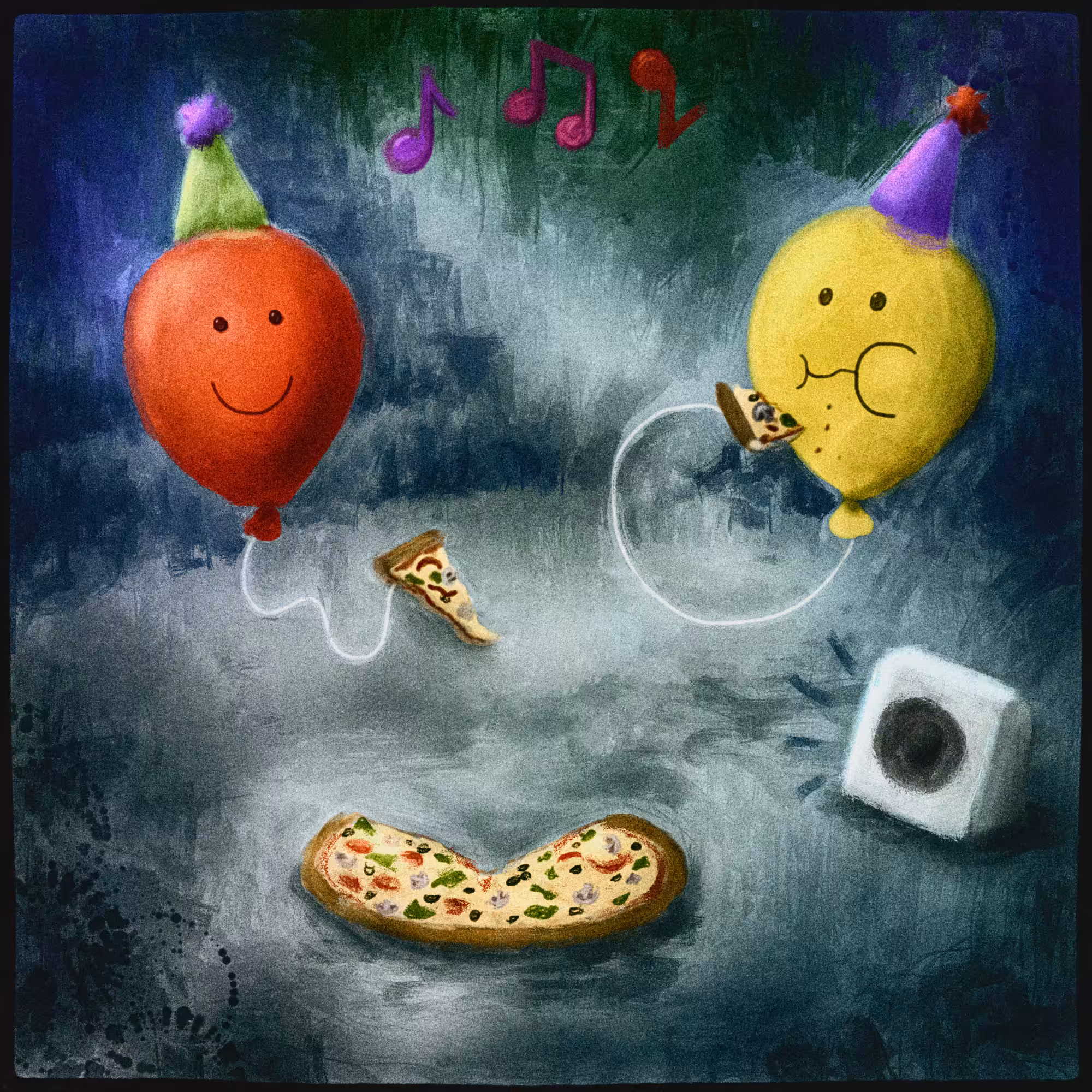 Party Balloons having a Party Balloon Party