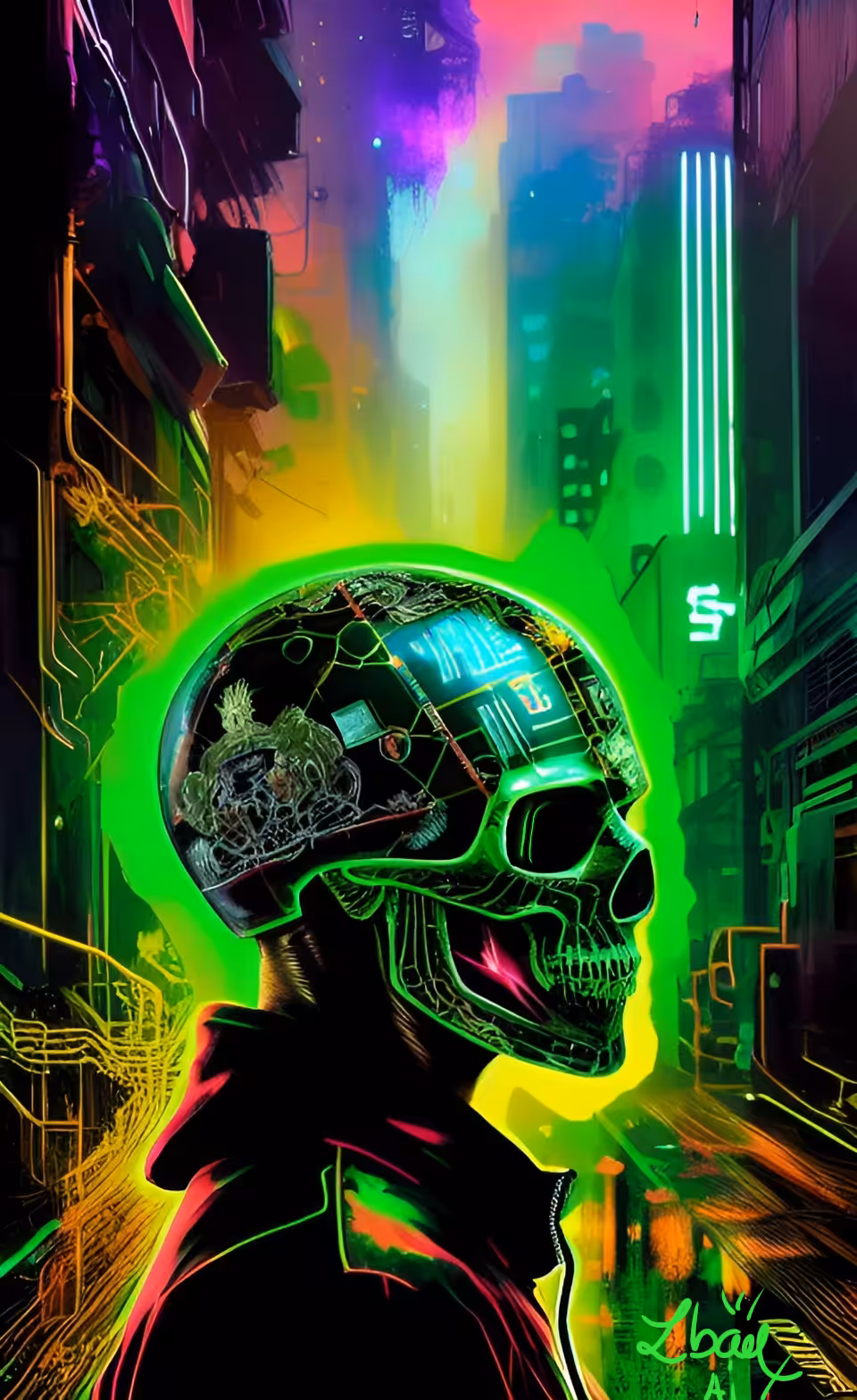 The Matrix Green Skull