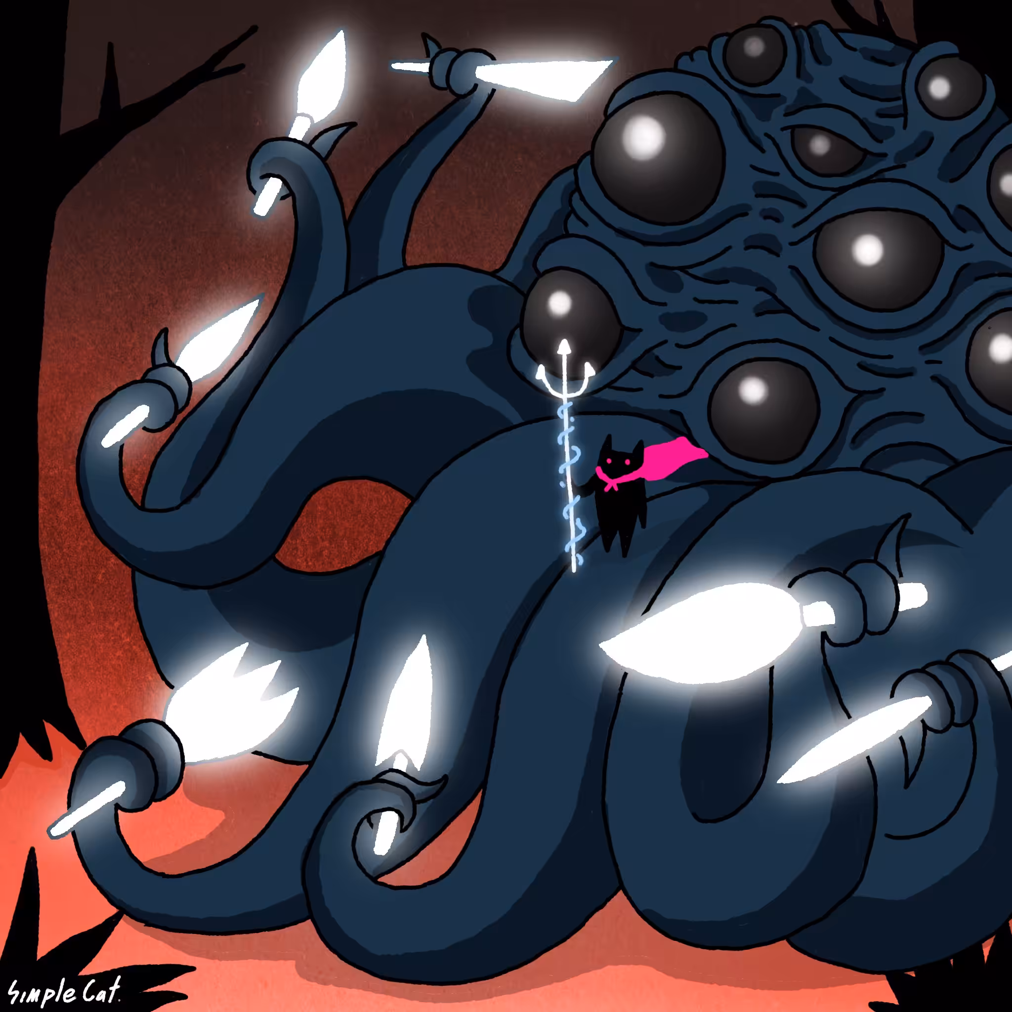 No.48 Warrior cat and the giant squid