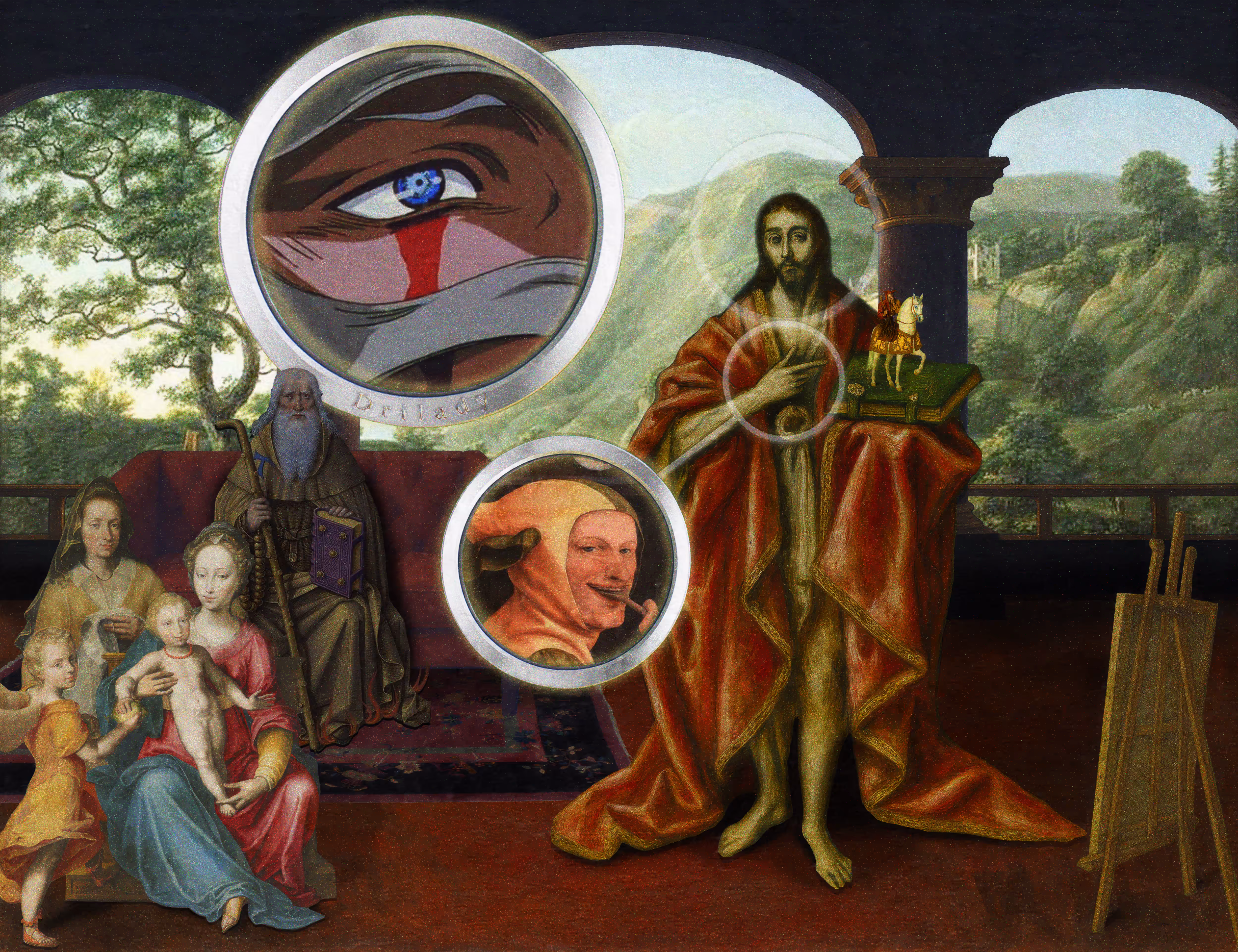 The Pilgrim's Living Room Crucifixion; Mona Lisa Hyper-Gamble by Parker Ito