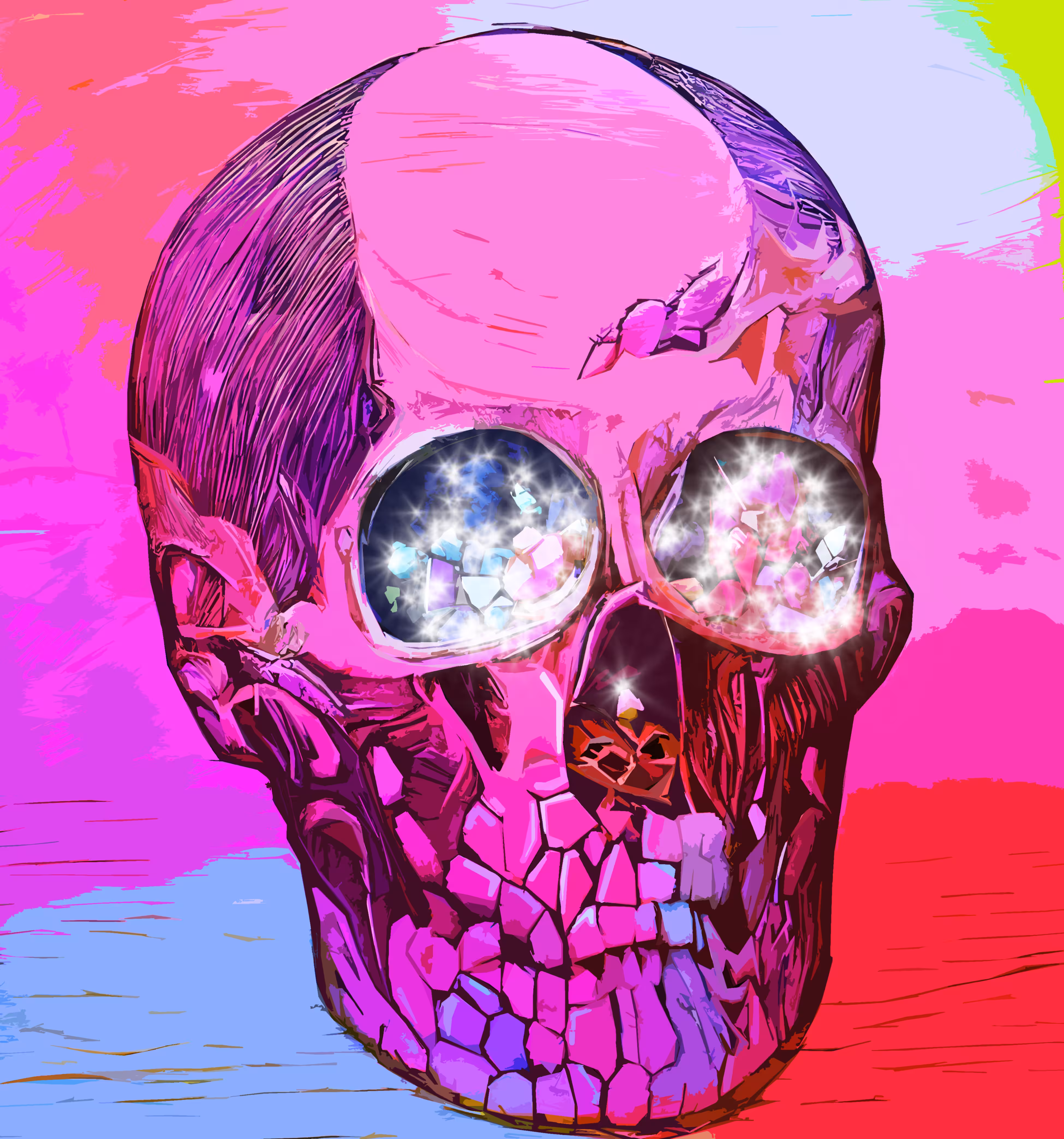 Sparkling Eye Gem Skull
