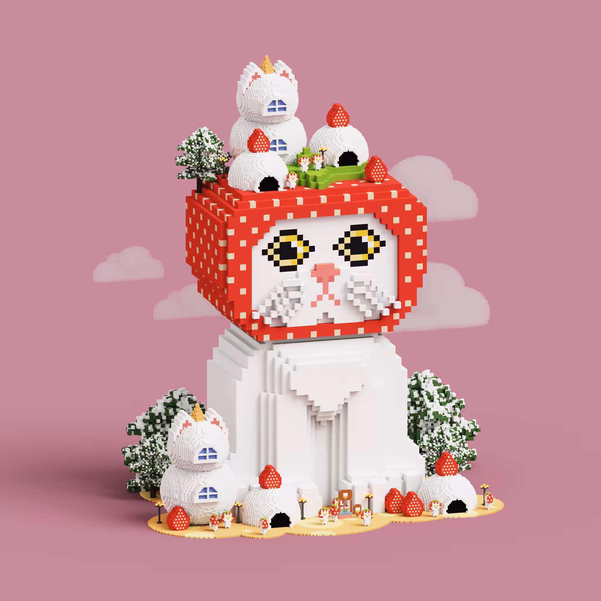 [On the cat] No.4 Strawberry Snow Cat
