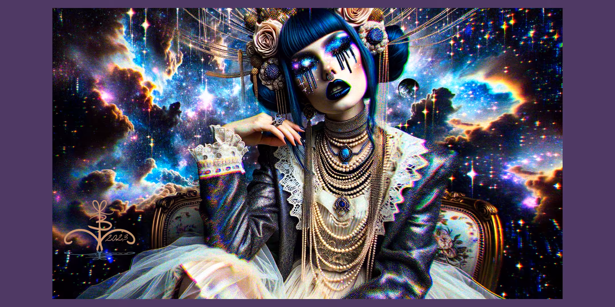 Nebula's Embrace: Universe in Her Eyes
