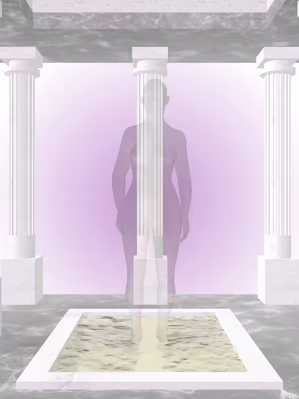 HeavenComputer: The Fading Jumping Olive Sunset Woman #6322
