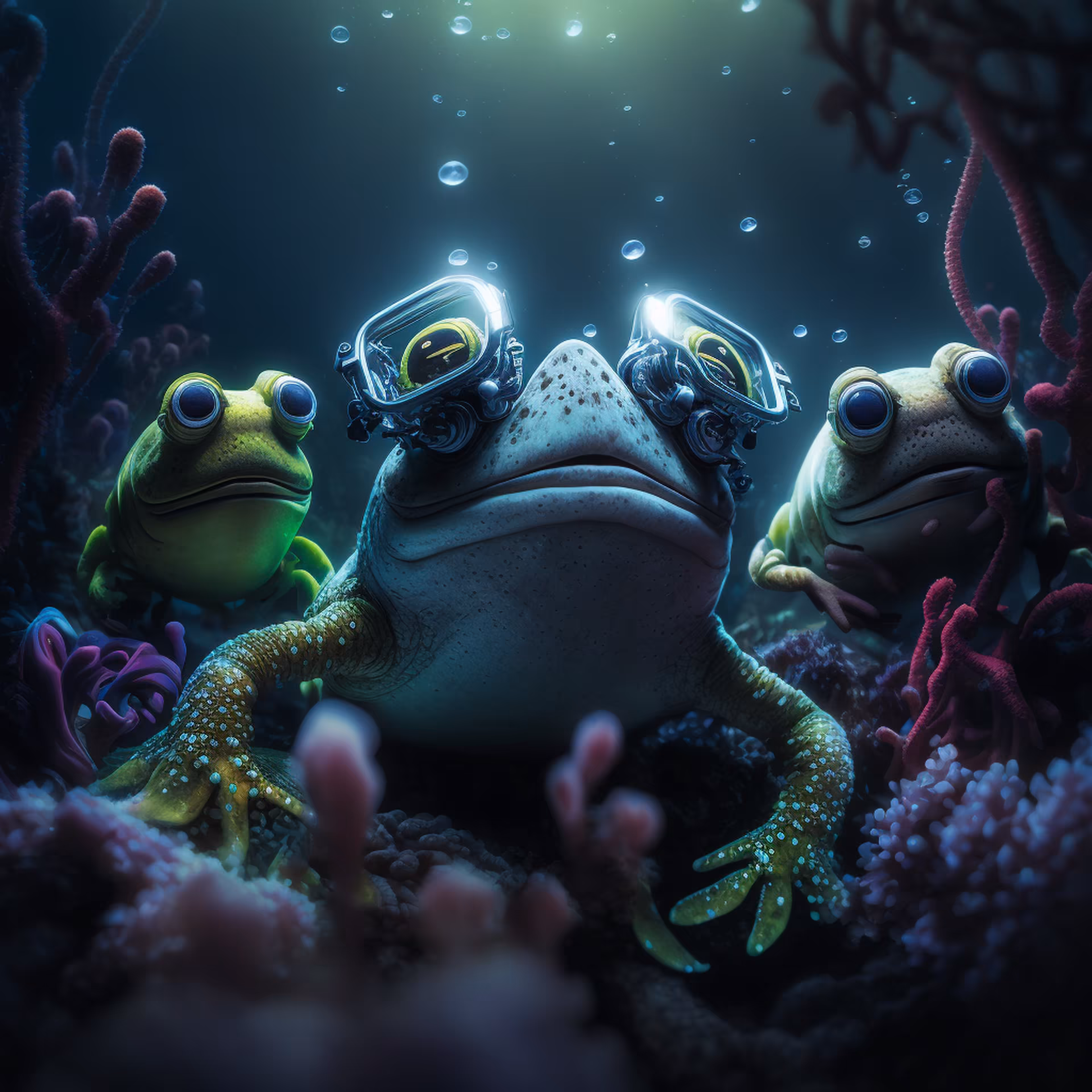 Pepe's World: Pepe scuba diving with friends