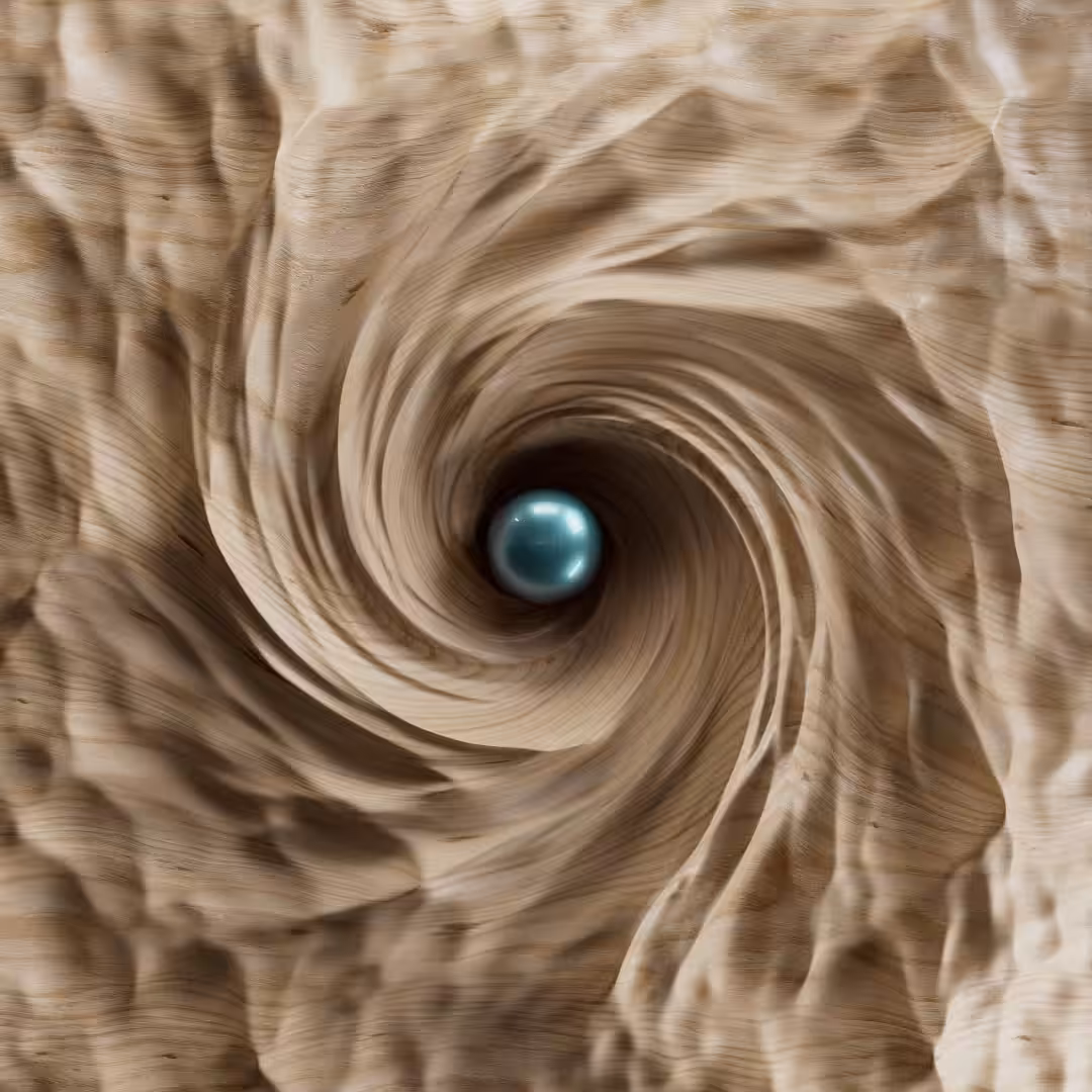 Wooden Wormhole // Turquoise Marble