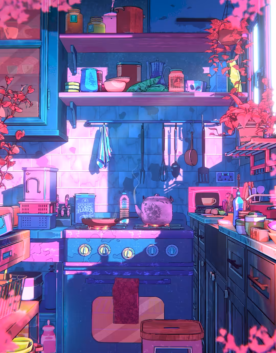 Retro Anime: Cozy Kitchen