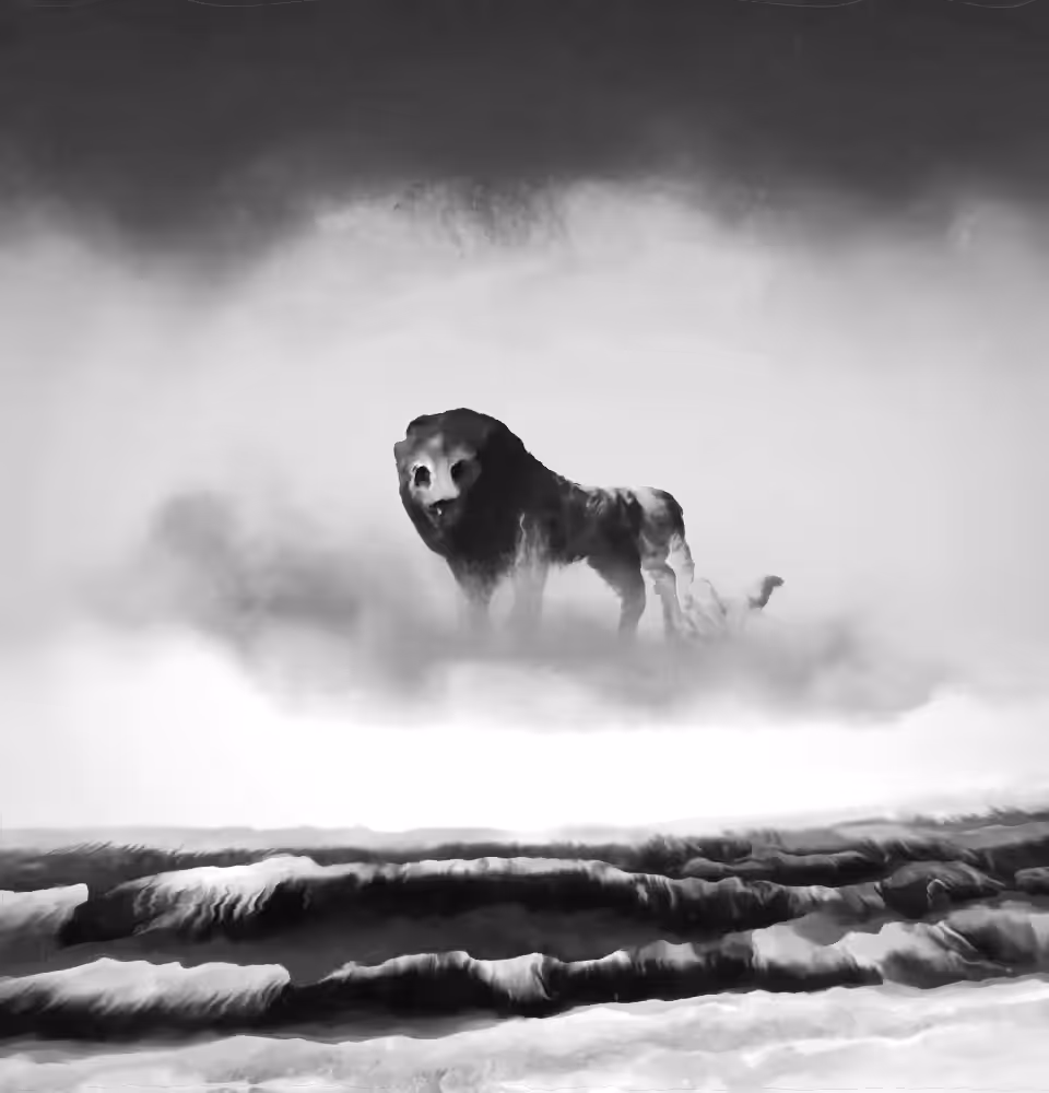 Lion on the Beach