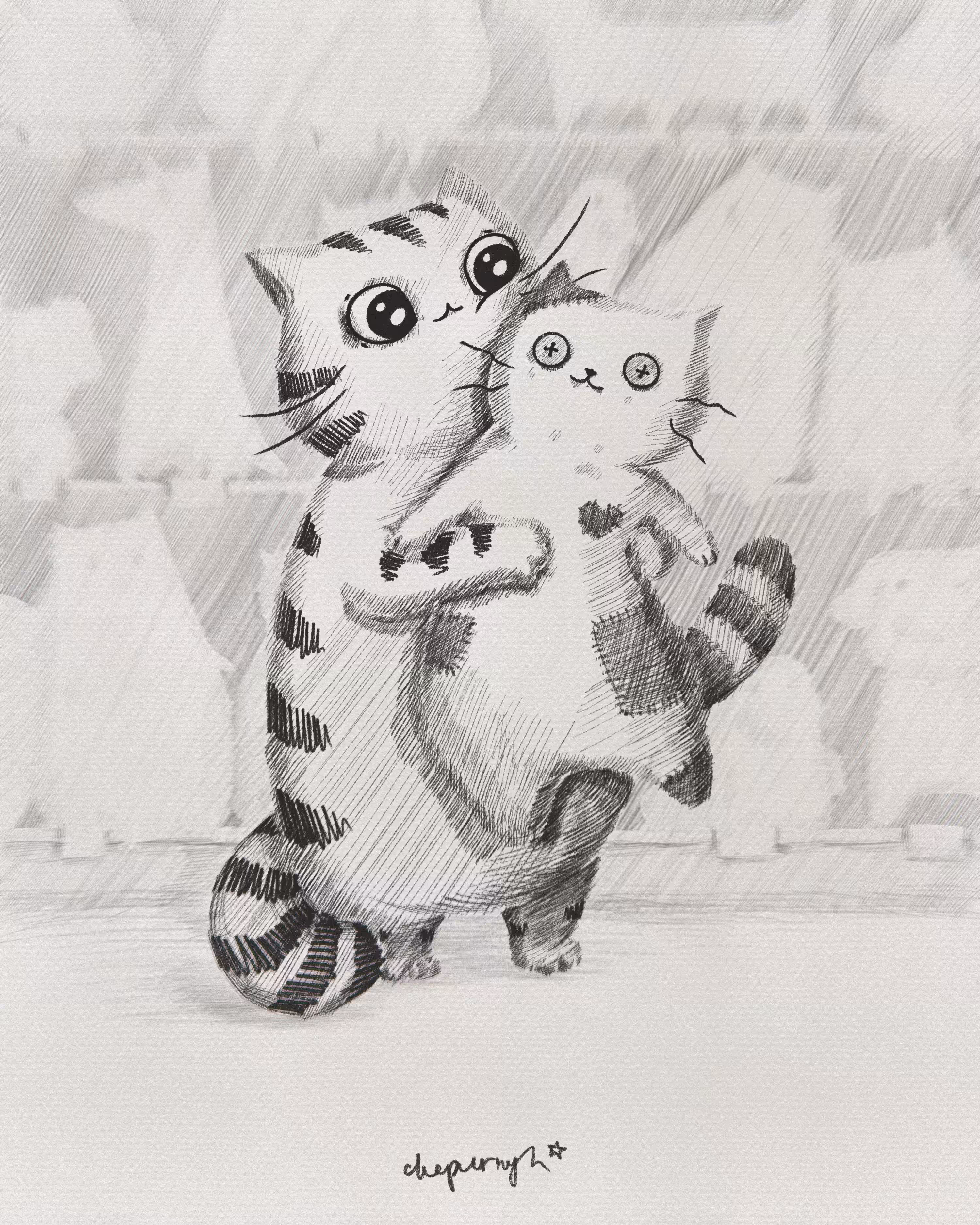 Plush Happiness 🖤 B&W