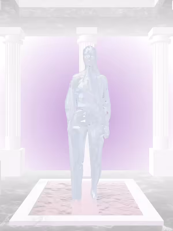 The Fragmented Jumping Blue Sky Woman #4023