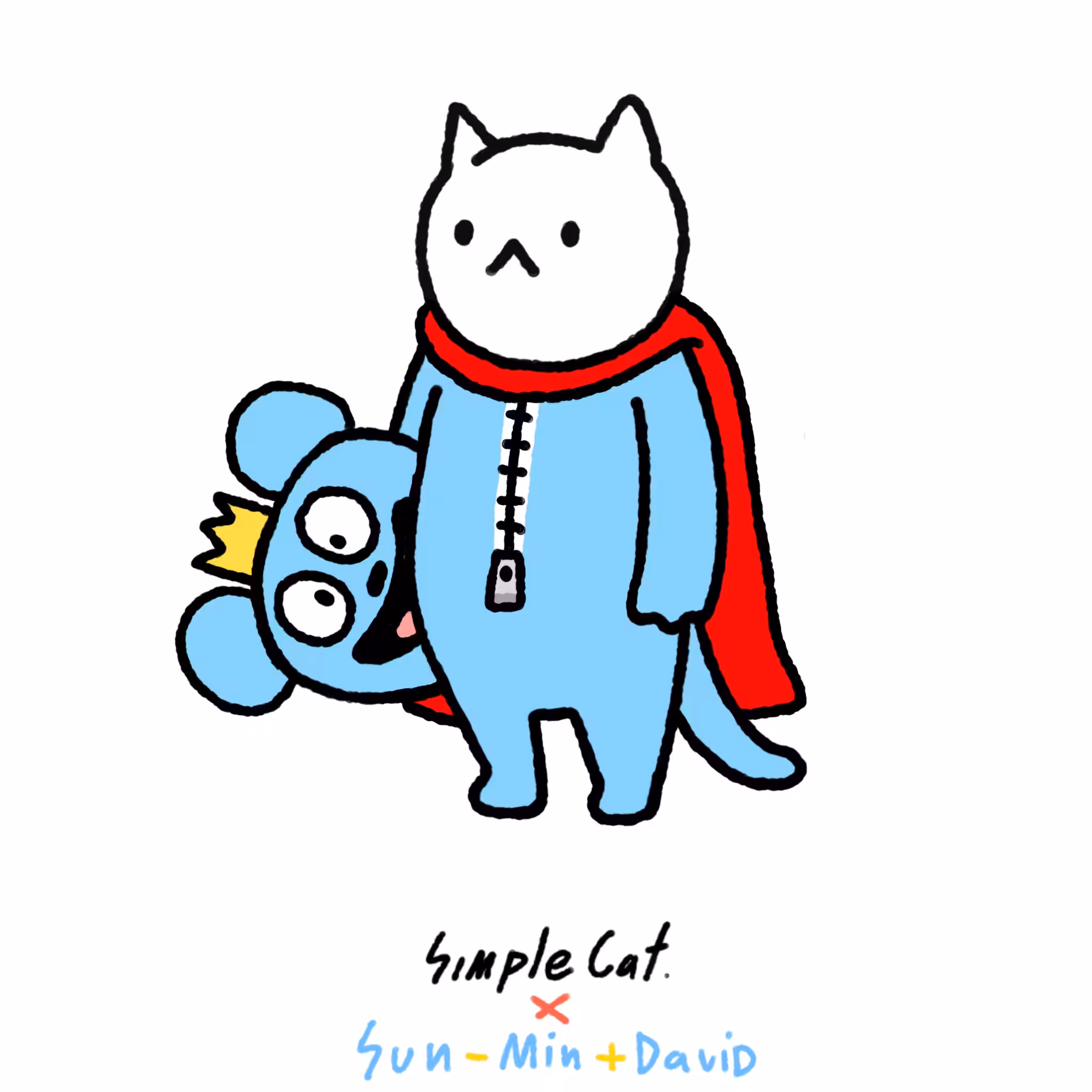 white Cat collab with SUN-MIN+DAVID