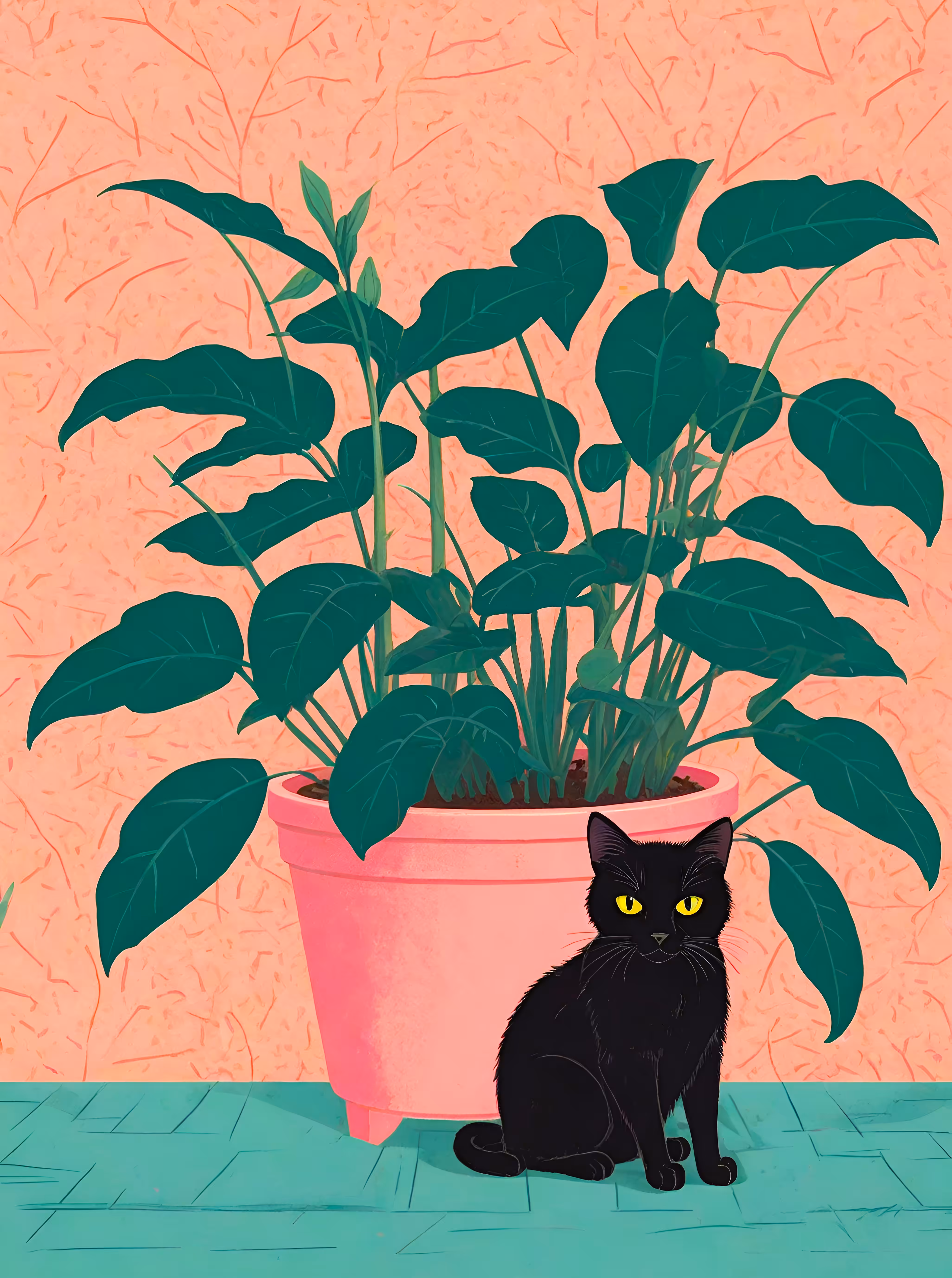 Flower and Cat